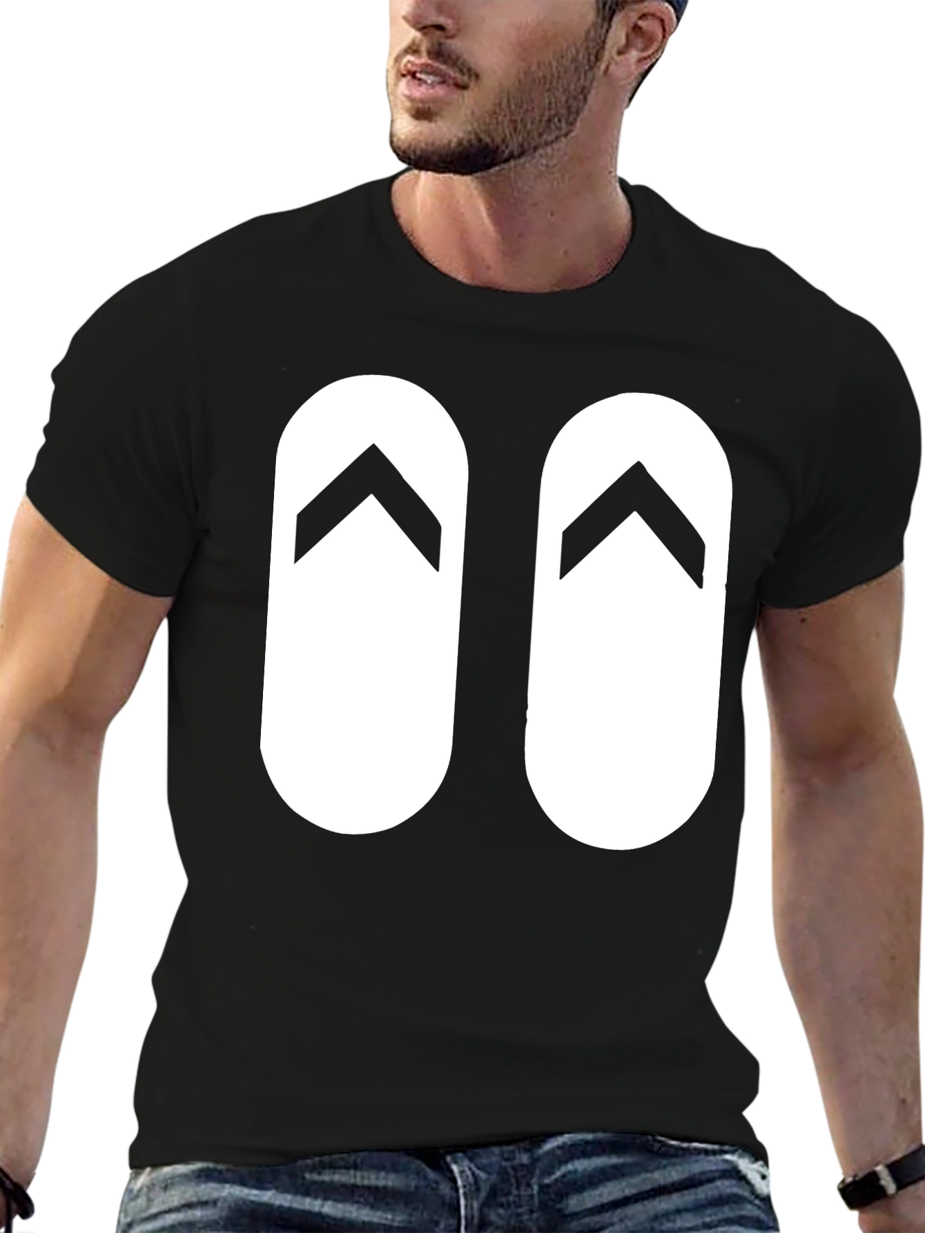 Flip Flop Graphic Black T-Shirt