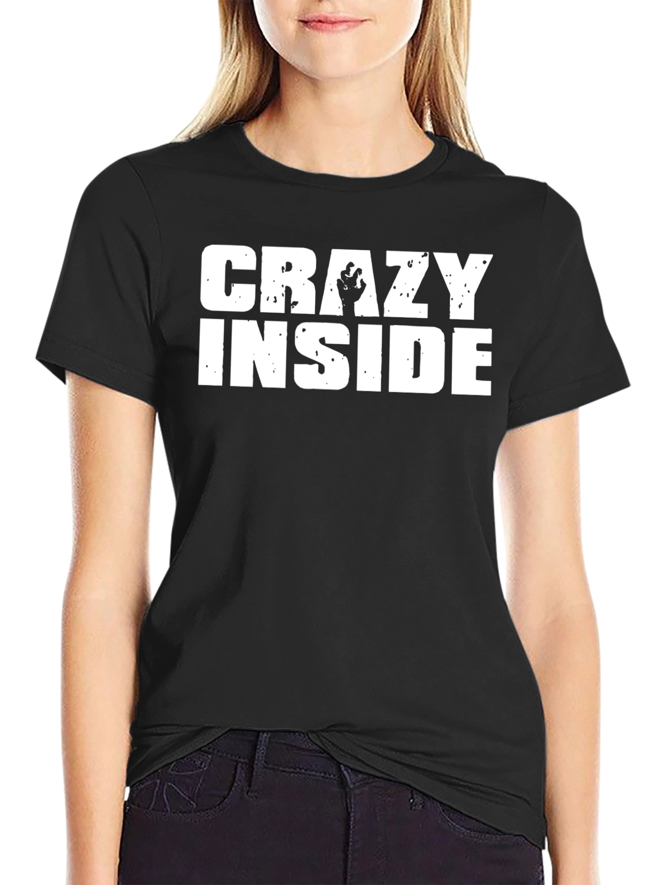 Crazy Inside Graphic Tee - Black