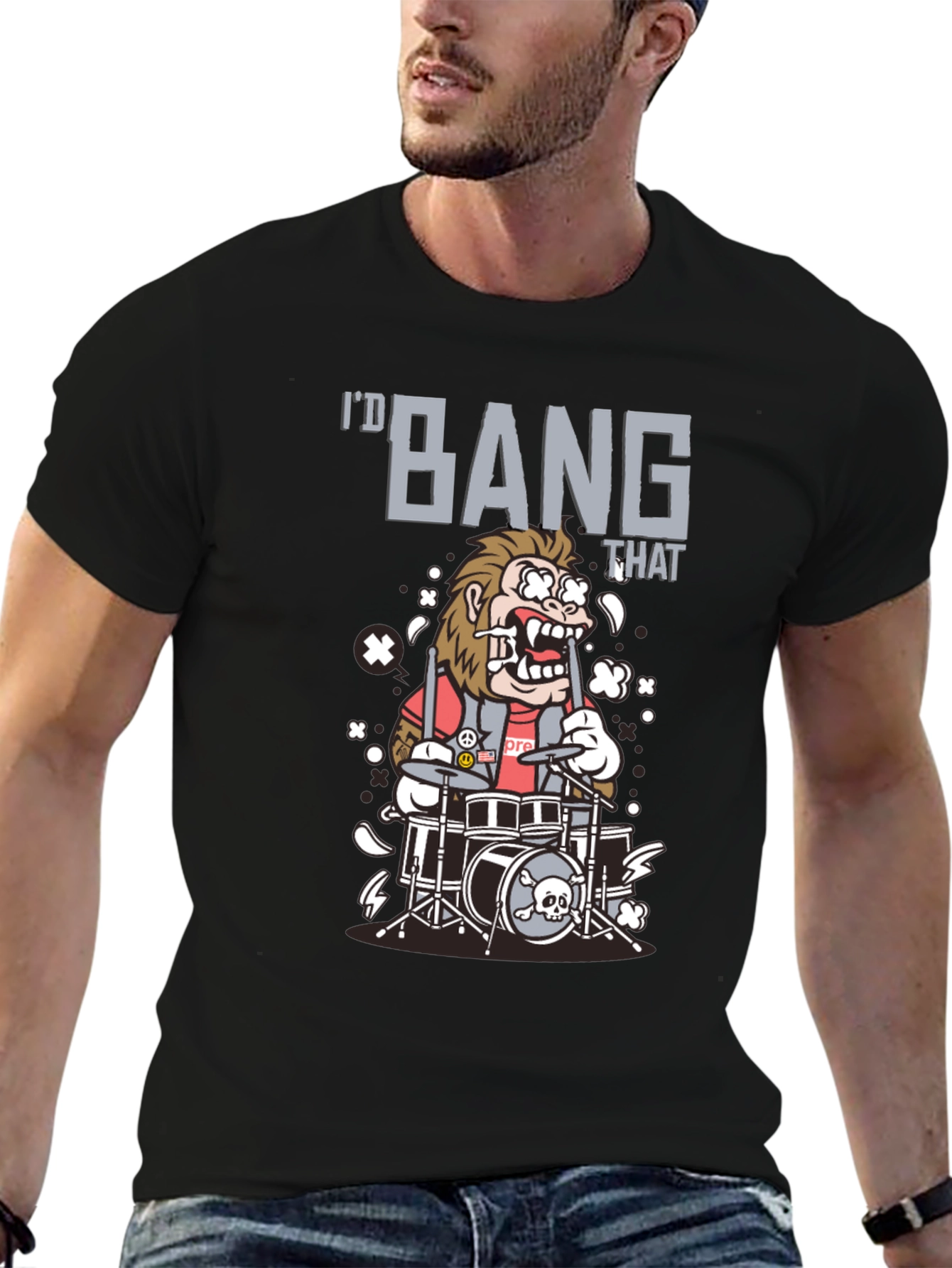 Id Bang That Drummer Funny Graphic Tee