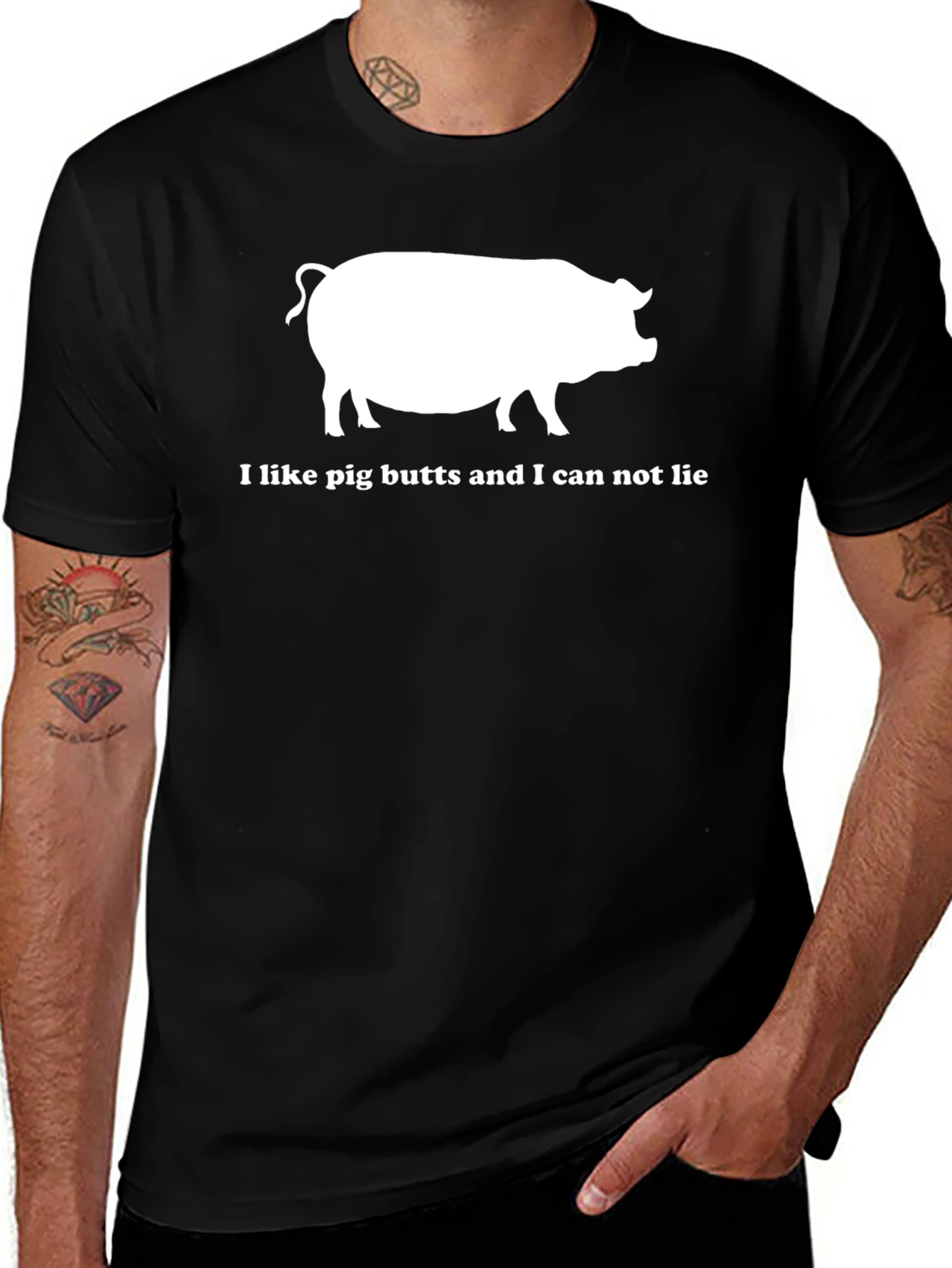 I Like Pig Butts Mens Graphic T-Shirt