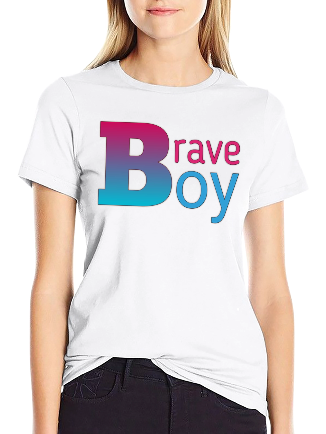 Brave Boy Graphic Tee - Gradient Word Design