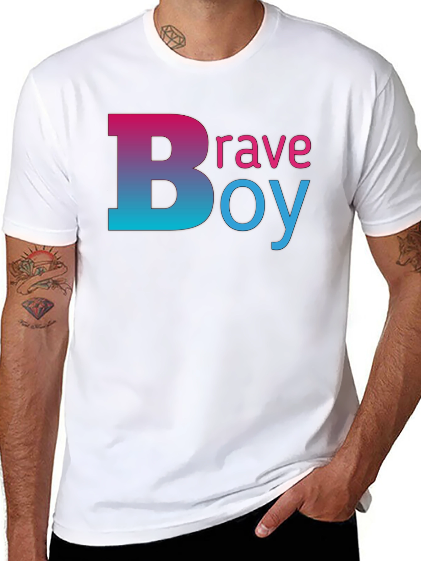 Brave Boy Graphic Tee - Gradient Word Design