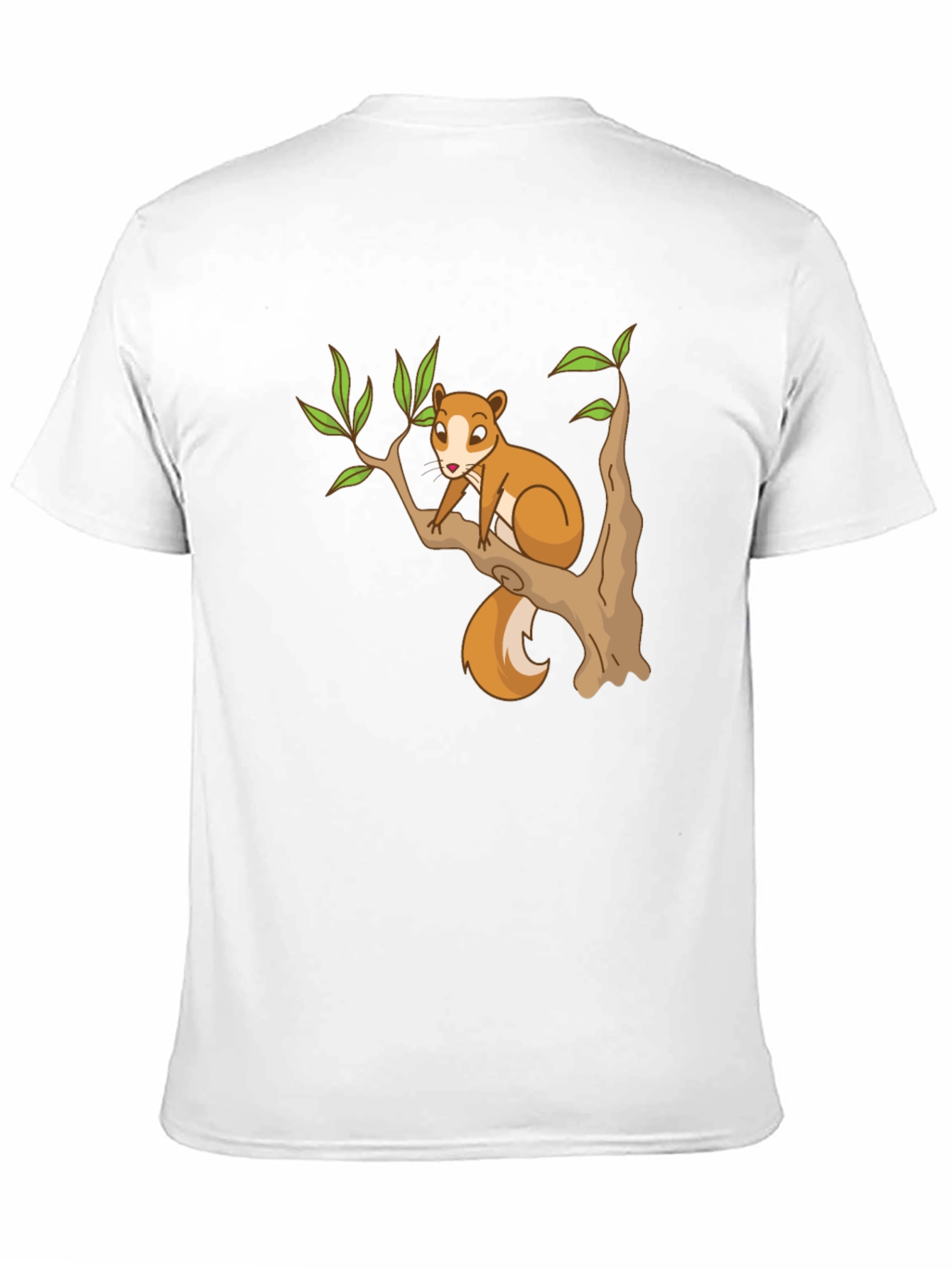 Squirrel on Tree Black T-Shirt