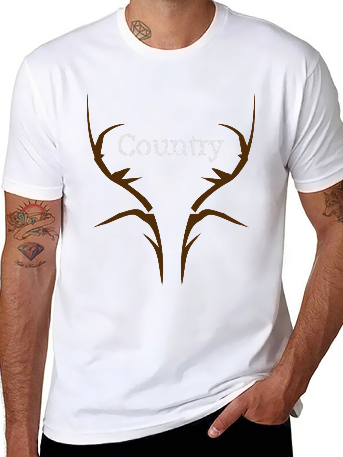 Country Antler T-Shirt - Black