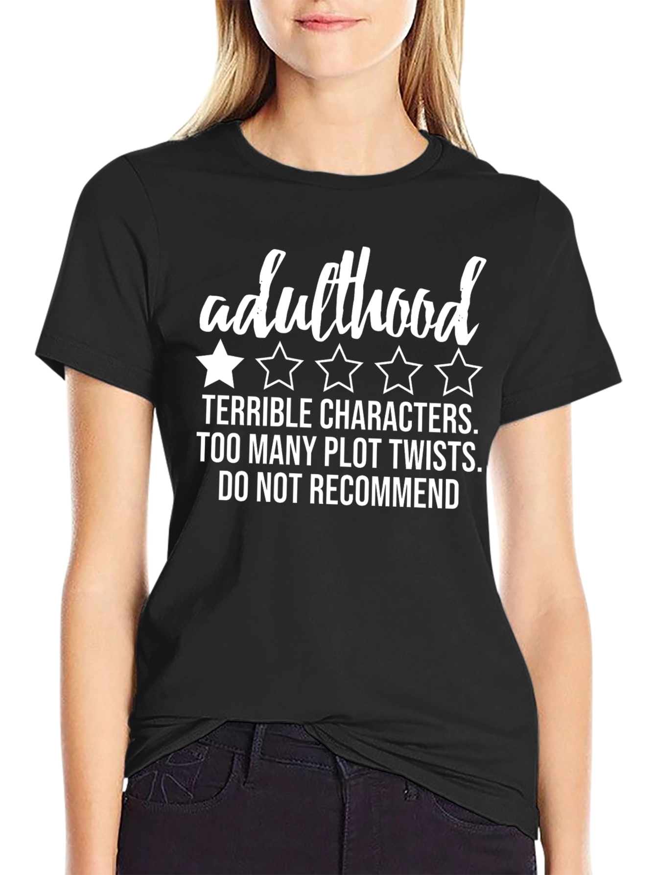 Adulthood 1-Star Funny Graphic T-Shirt