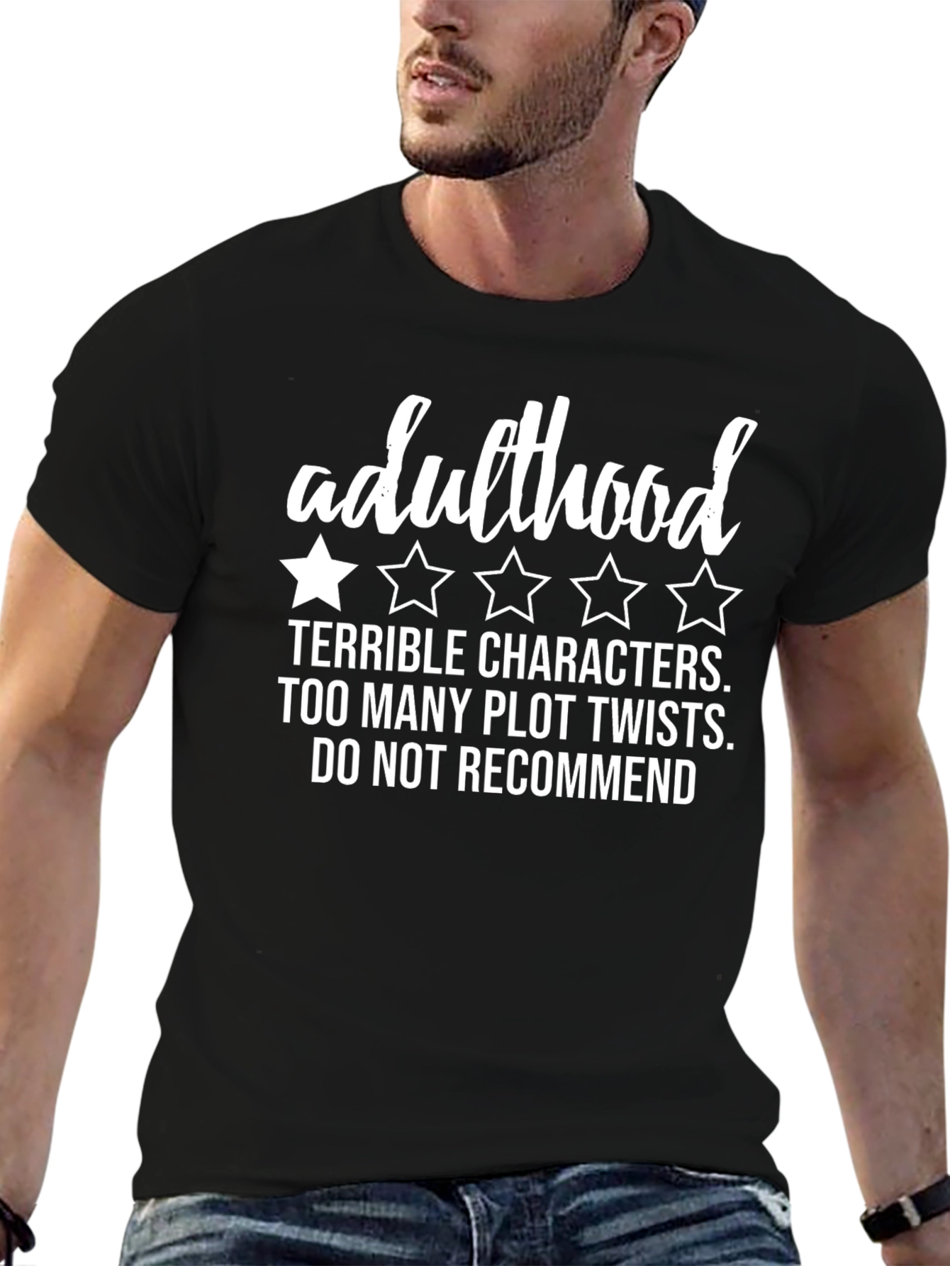 Adulthood 1-Star Funny Graphic T-Shirt