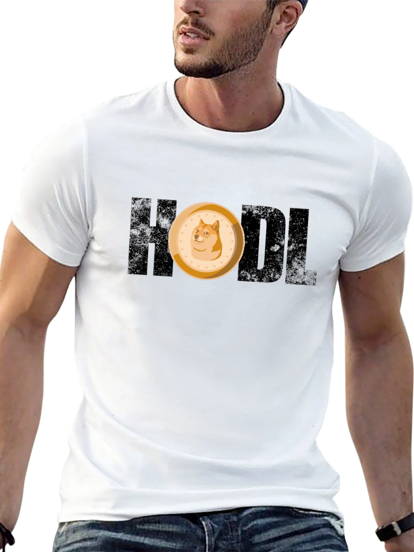 HODL Doge Meme Crypto Black T-Shirt