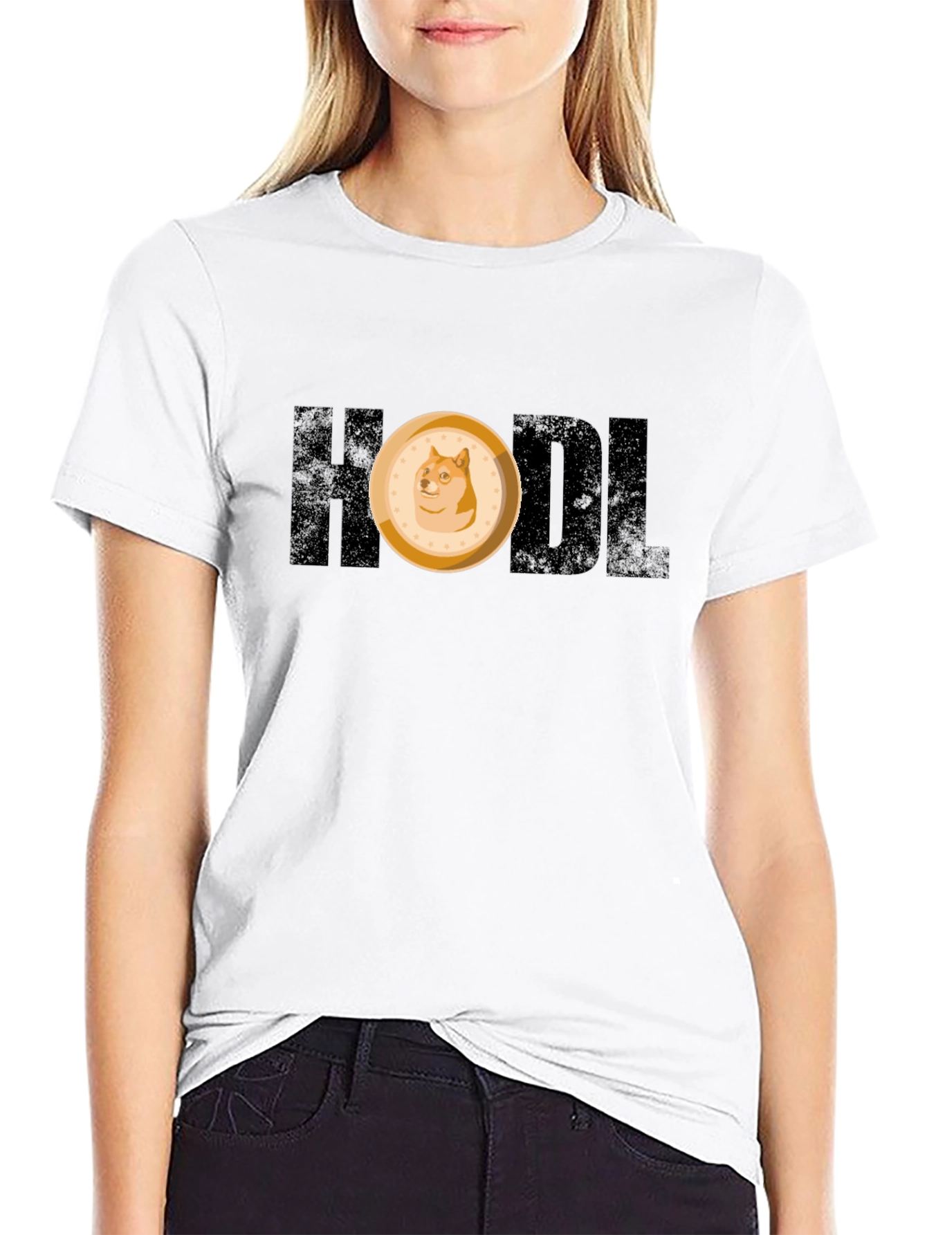 HODL Doge Meme Crypto Black T-Shirt