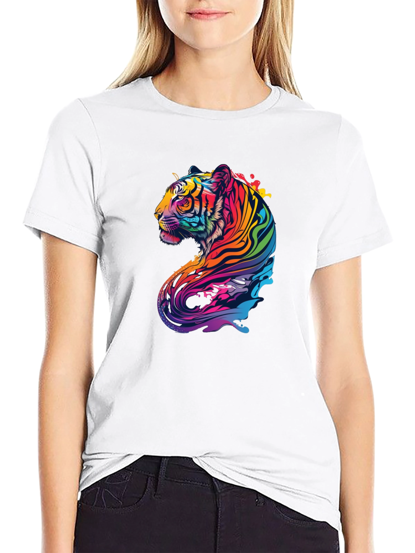 Vivid Tiger Graphic Black Tee