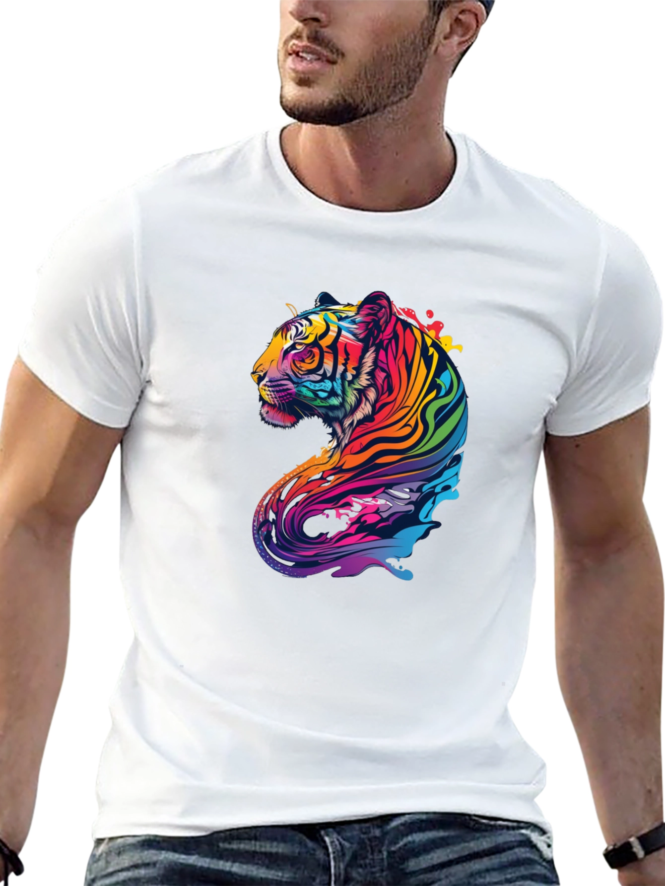 Vivid Tiger Graphic Black Tee