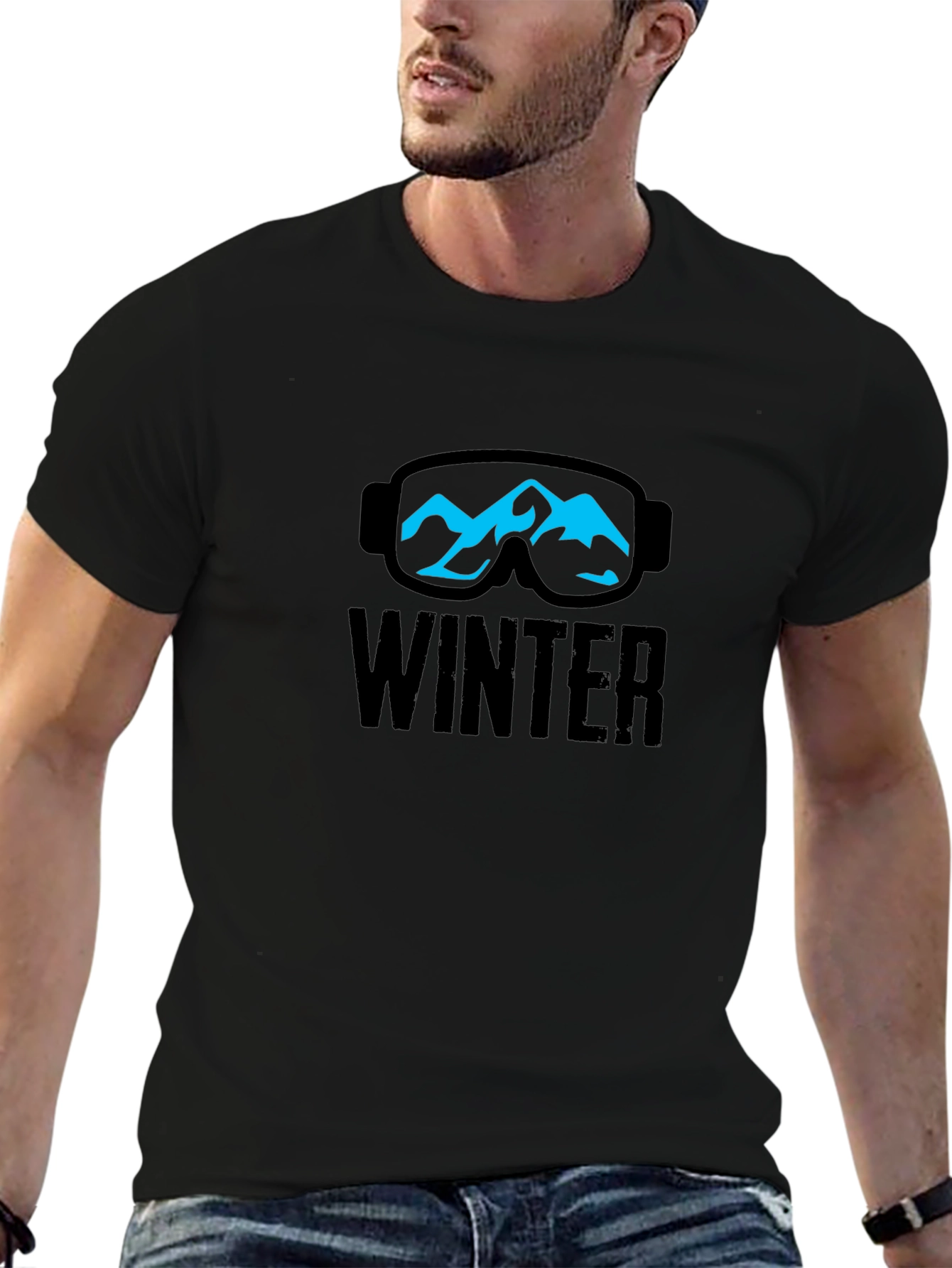 Winter Mountain Ski Goggles Graphic T-Shirt