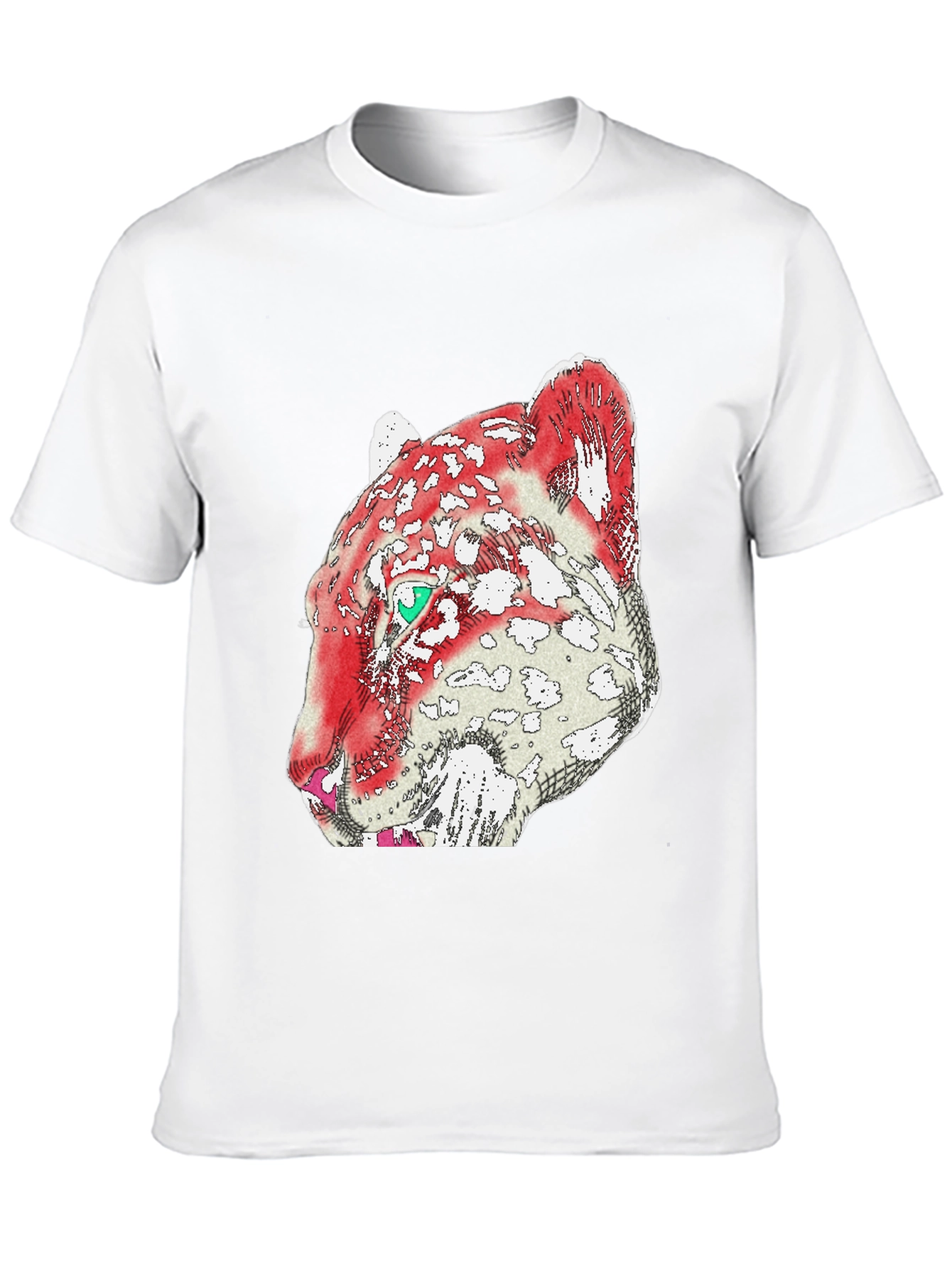 Bold Graphic Tee: Red Leopard Print T-Shirt