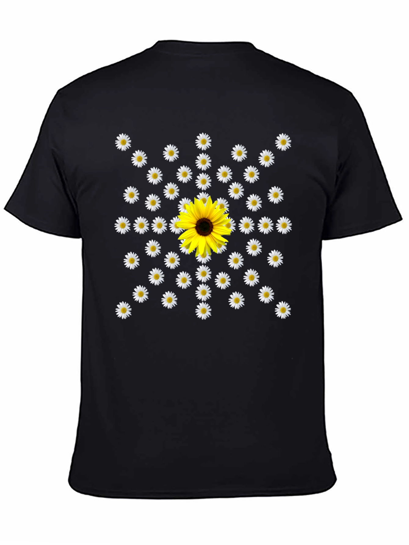 Daisy & Sunflower Graphic T-Shirt - Black