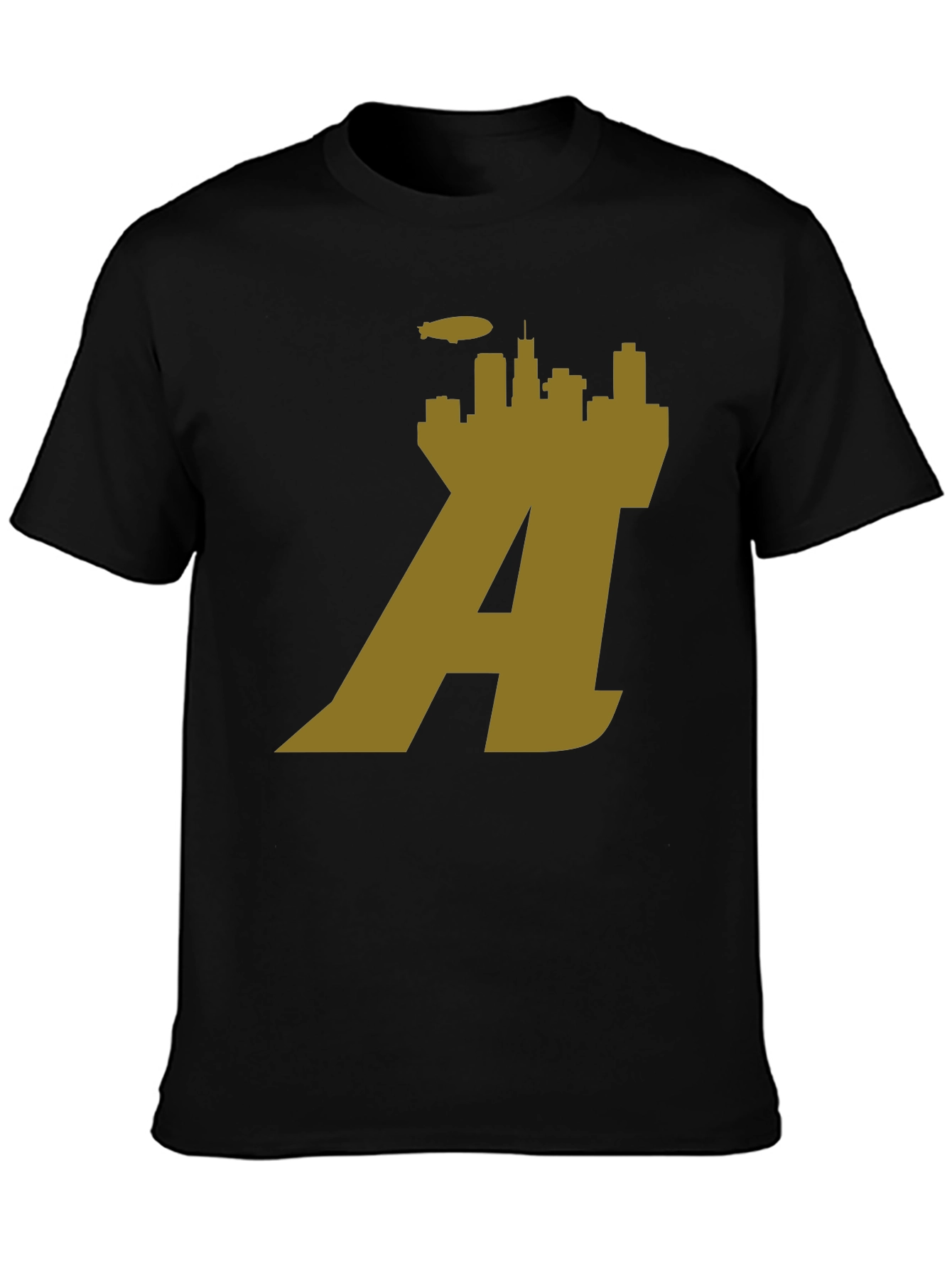 Chicago Skyline A Logo Black T-Shirt