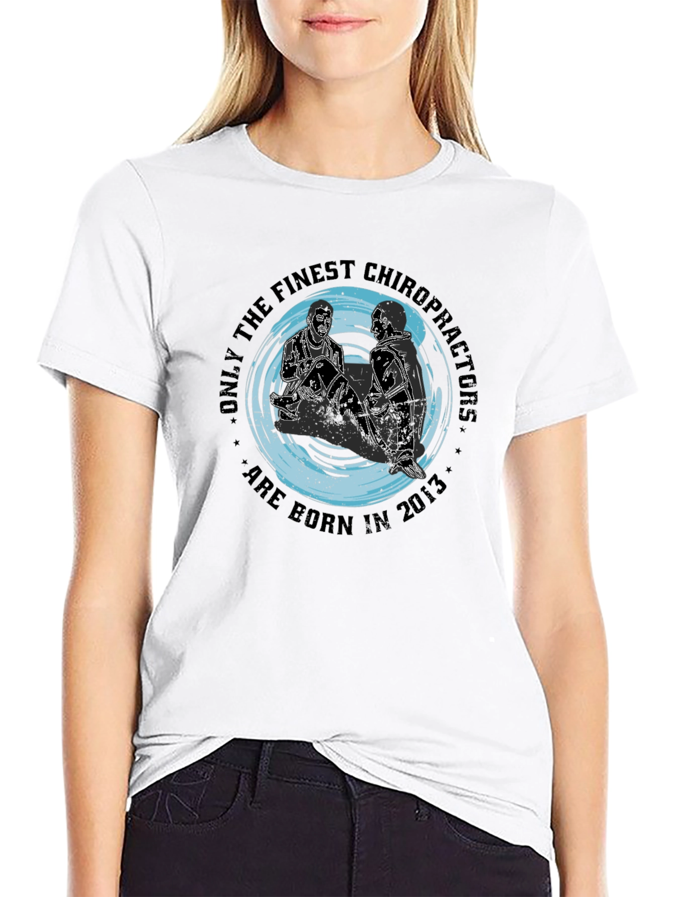 Chiropractor Born in 2013 Black T-Shirt