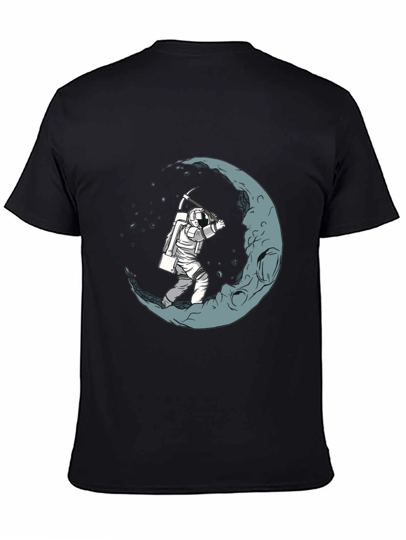 Moon Miner Graphic Tee - Black Cotton Blend