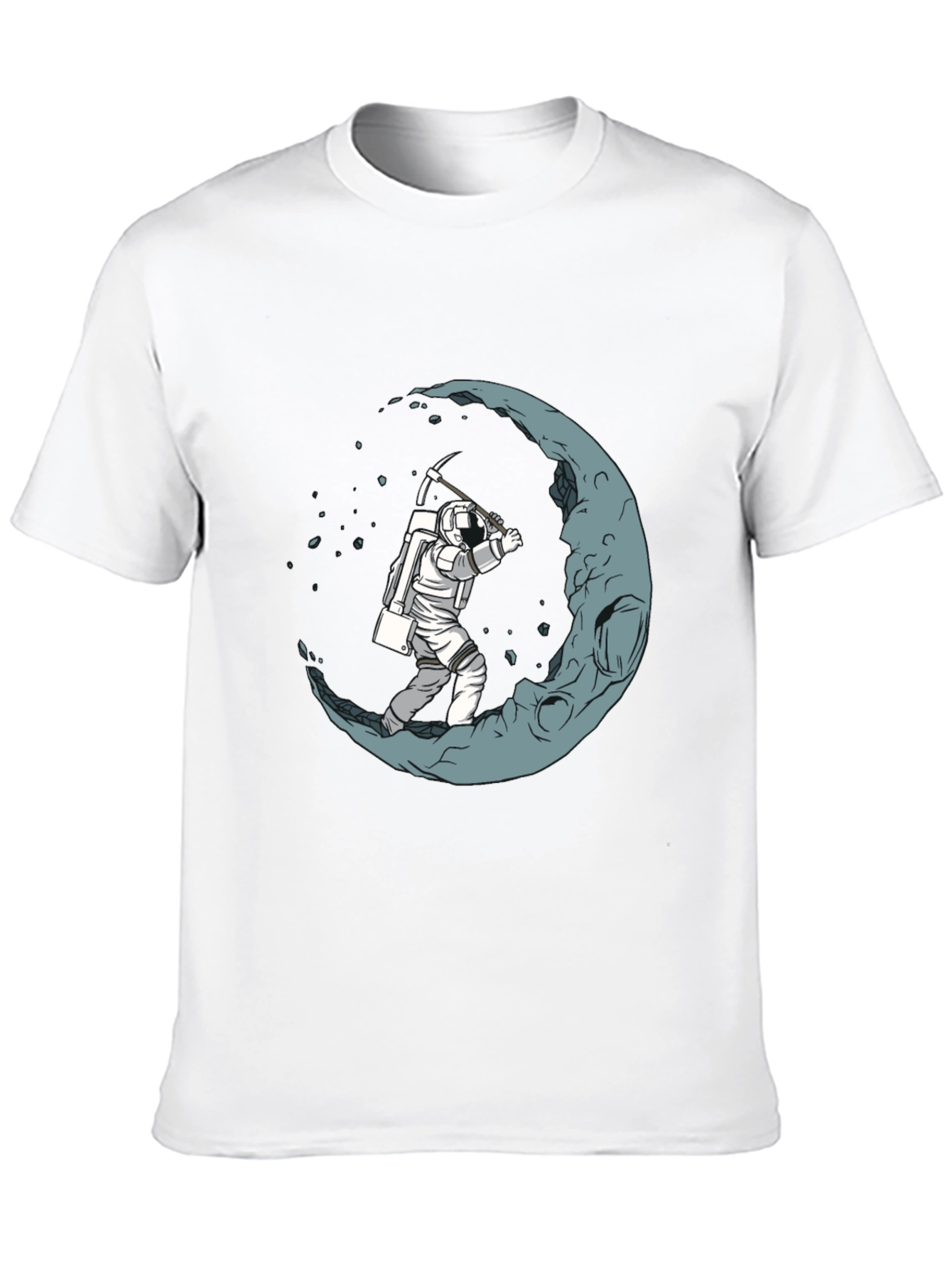 Moon Miner Graphic Tee - Black Cotton Blend