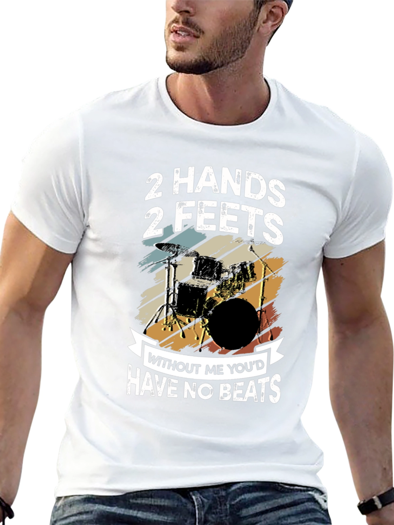 Drummer T-Shirt: 2 Hands 2 Feet - No Beats