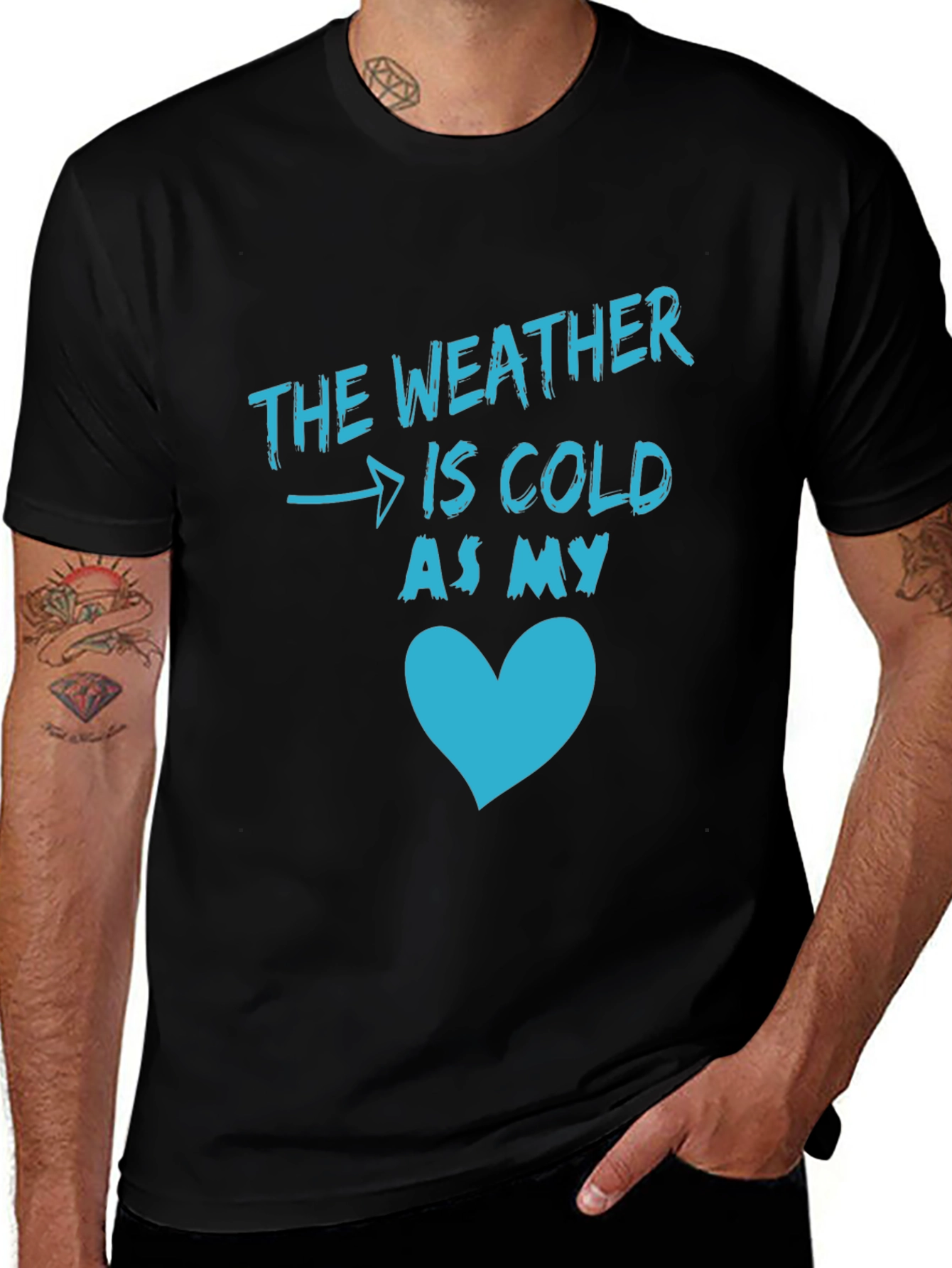 Cold Heart Graphic Tee - Mens Black T-Shirt