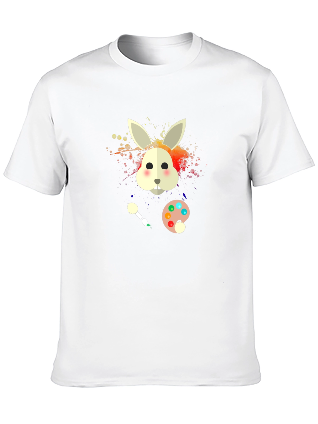 Rabbit Painter T-Shirt - Artistic Bunny Tee