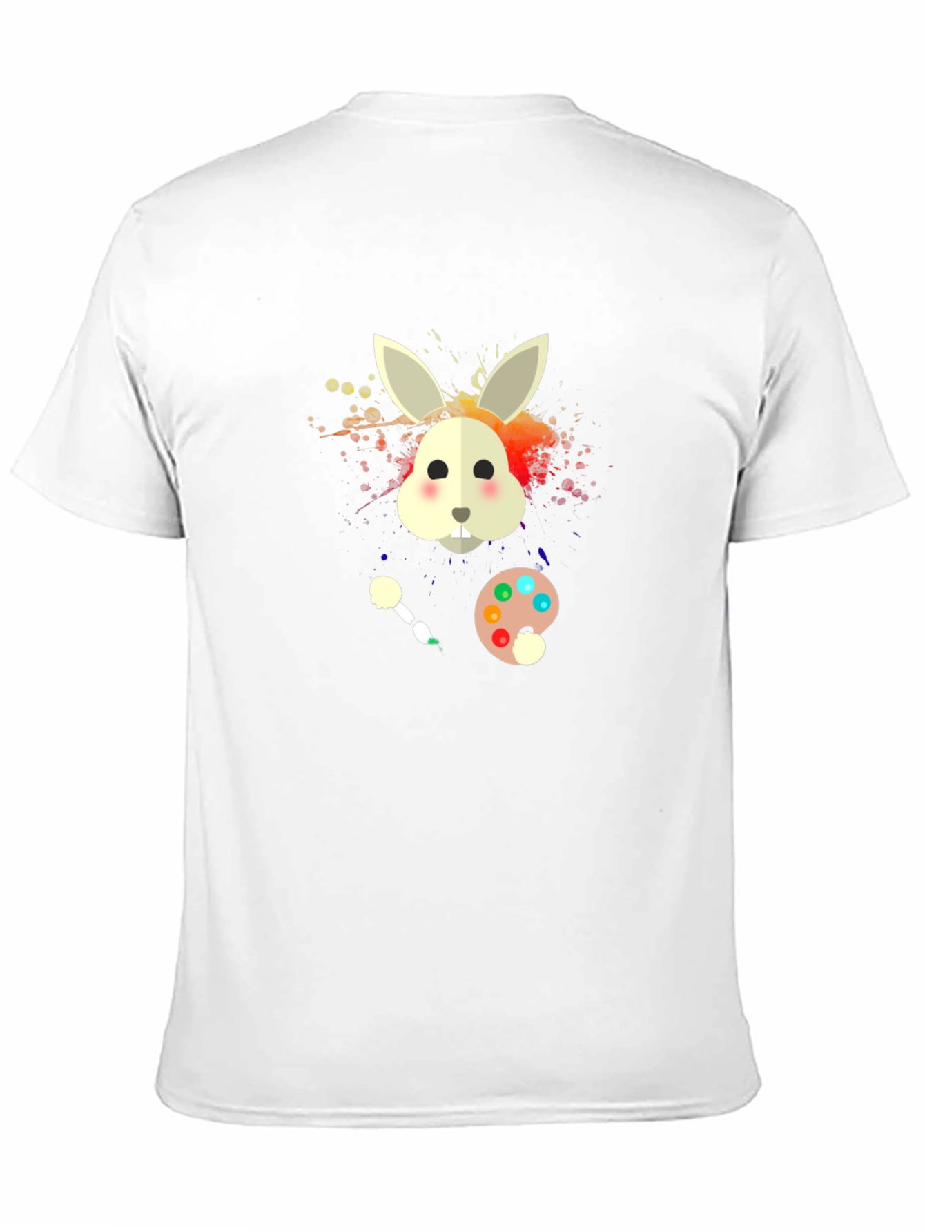 Rabbit Painter T-Shirt - Artistic Bunny Tee