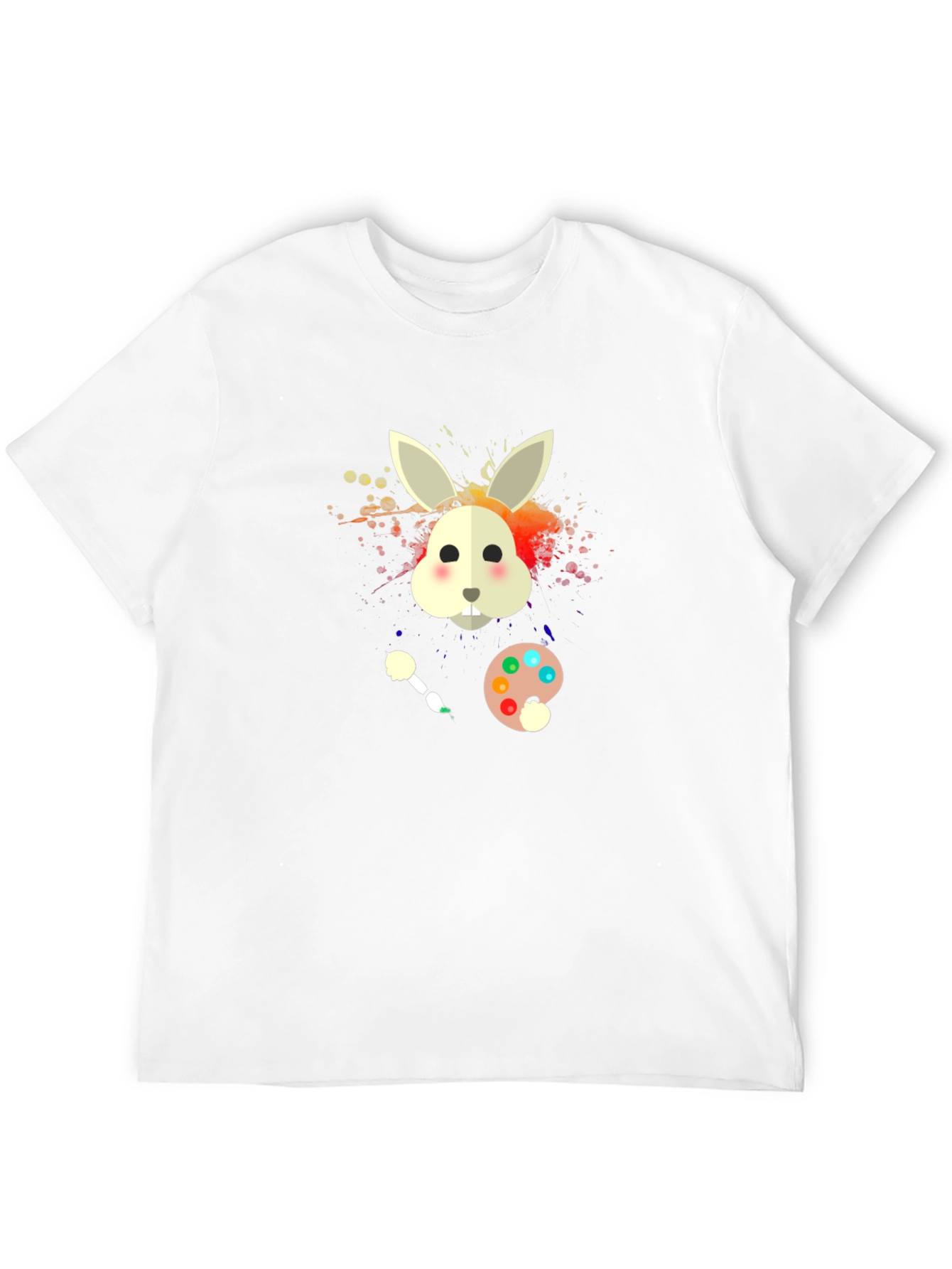 Rabbit Painter T-Shirt - Artistic Bunny Tee