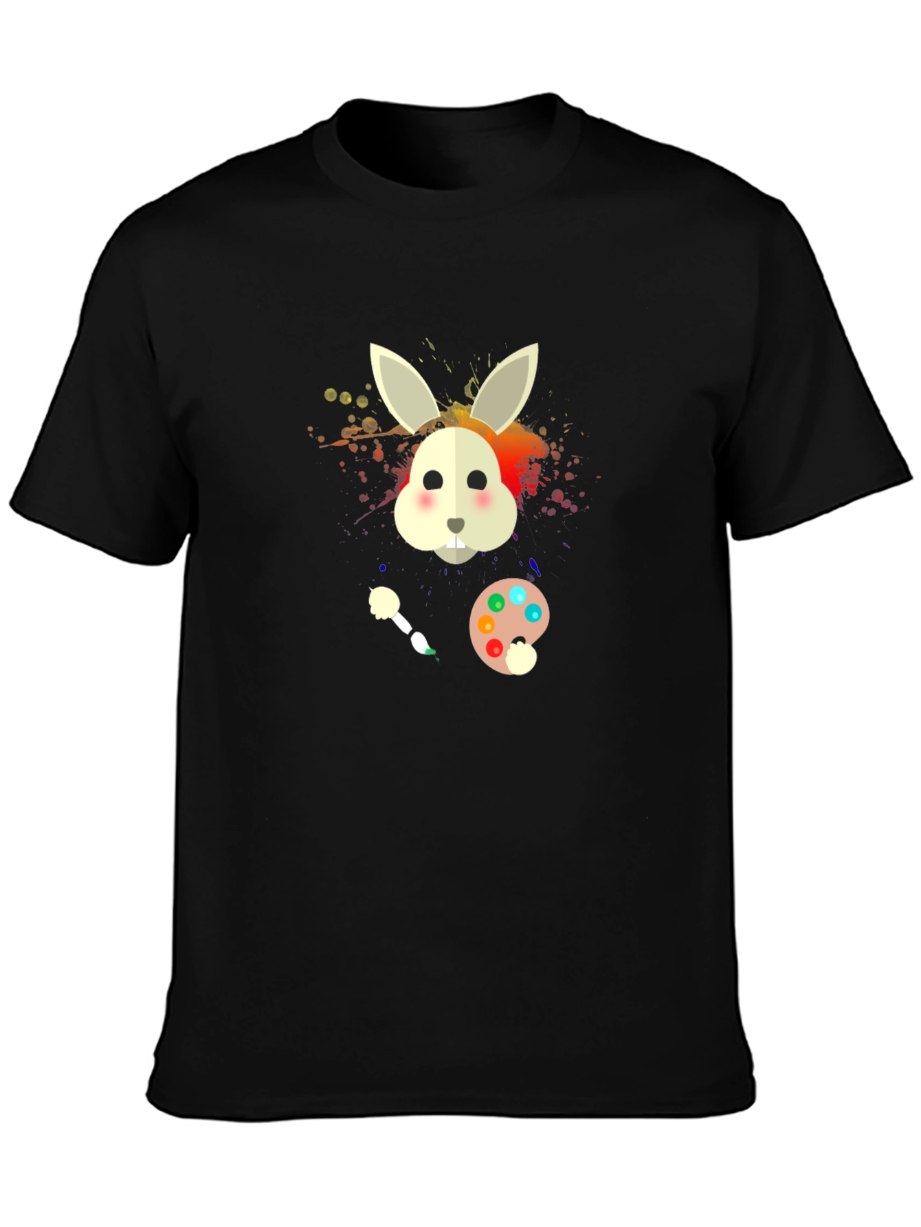 Rabbit Painter T-Shirt - Artistic Bunny Tee