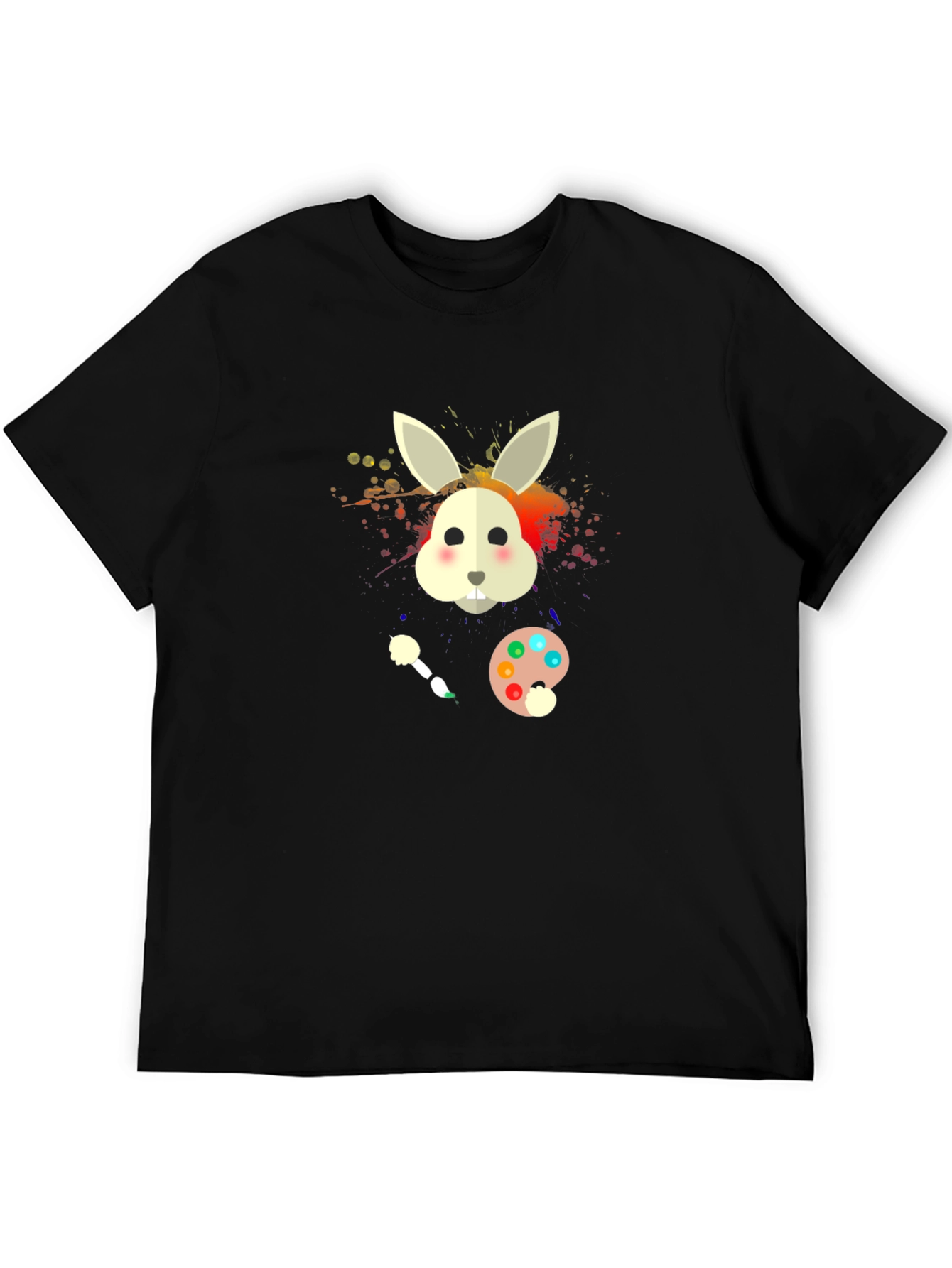 Rabbit Painter T-Shirt - Artistic Bunny Tee