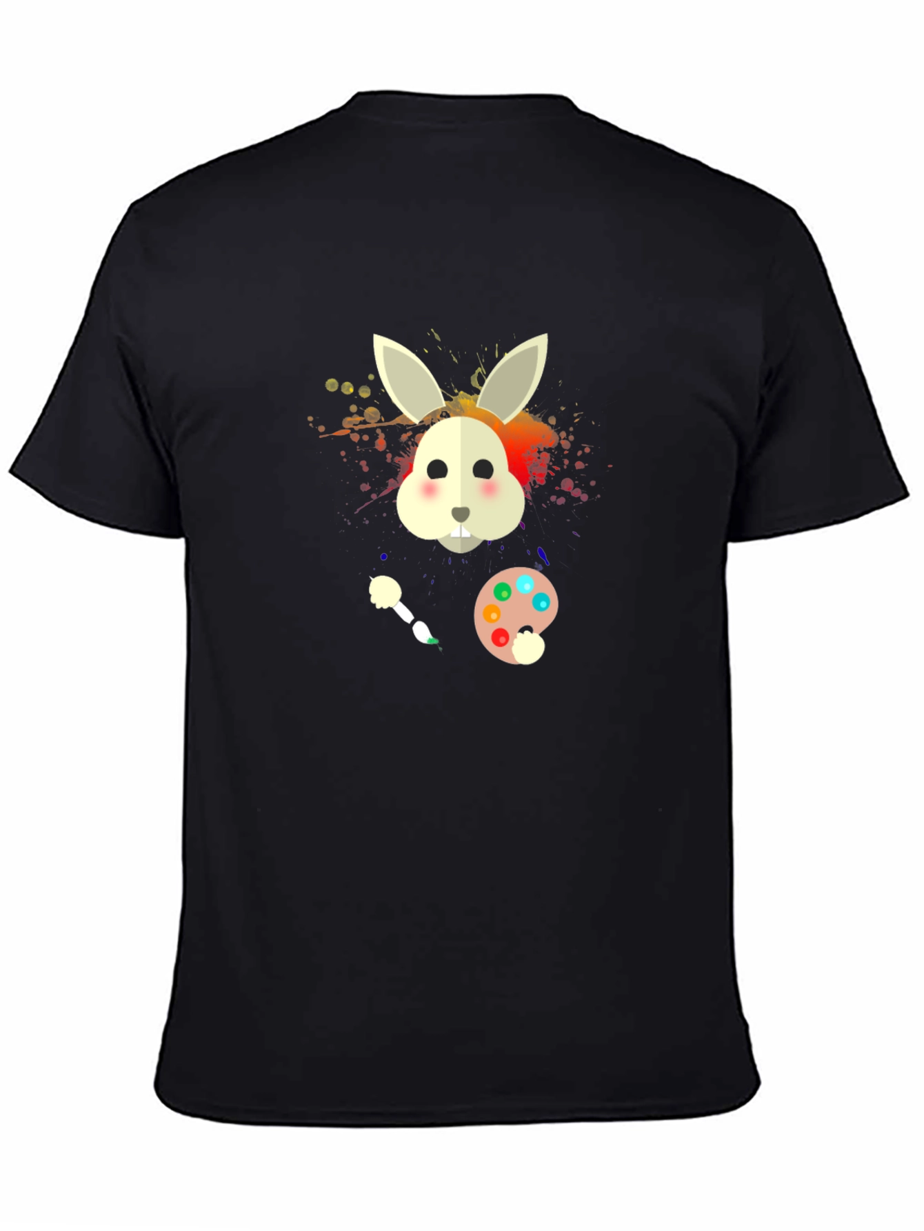 Rabbit Painter T-Shirt - Artistic Bunny Tee