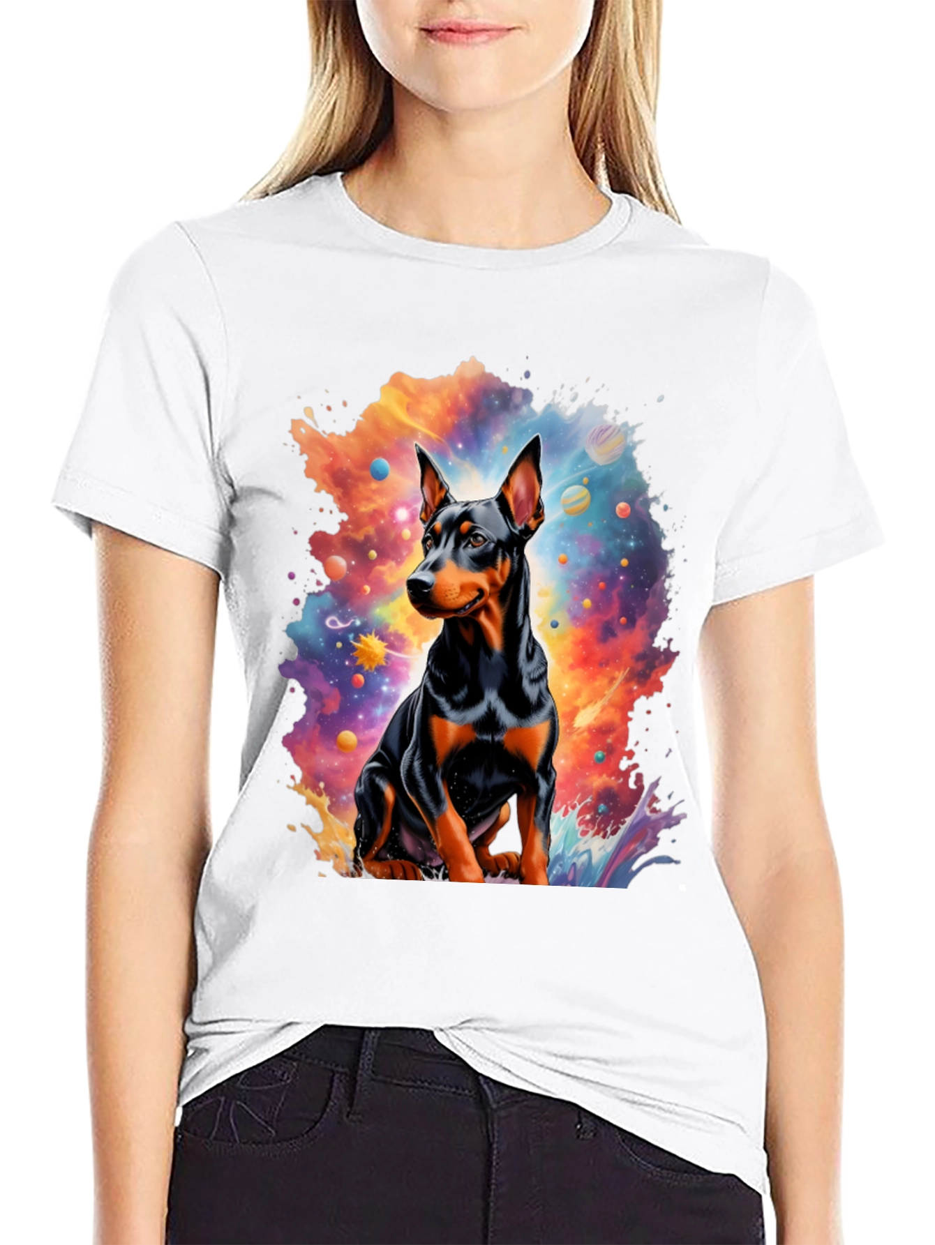 Dog Universe Graphic Tee - Mens Black T-Shirt