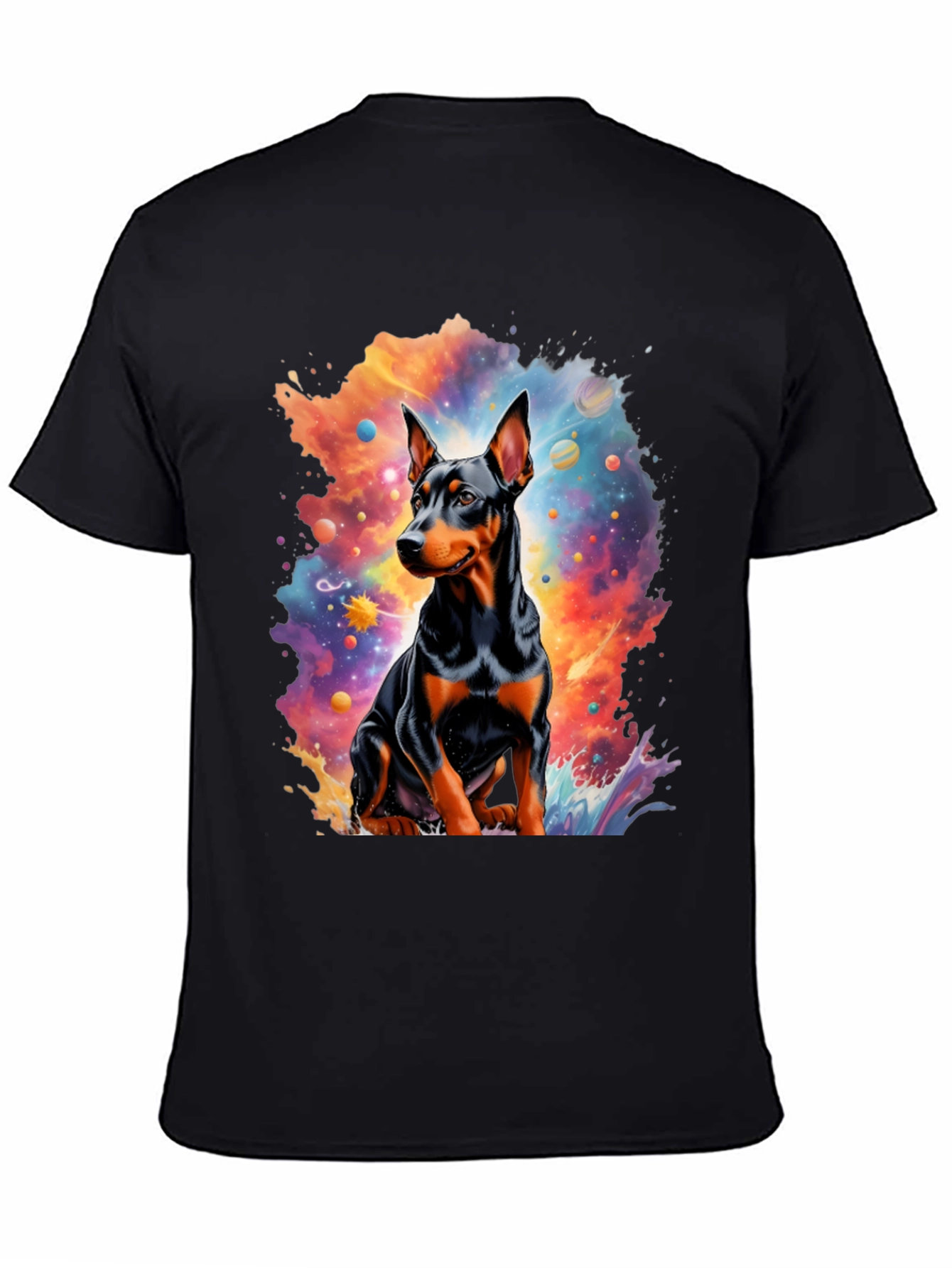 Dog Universe Graphic Tee - Mens Black T-Shirt