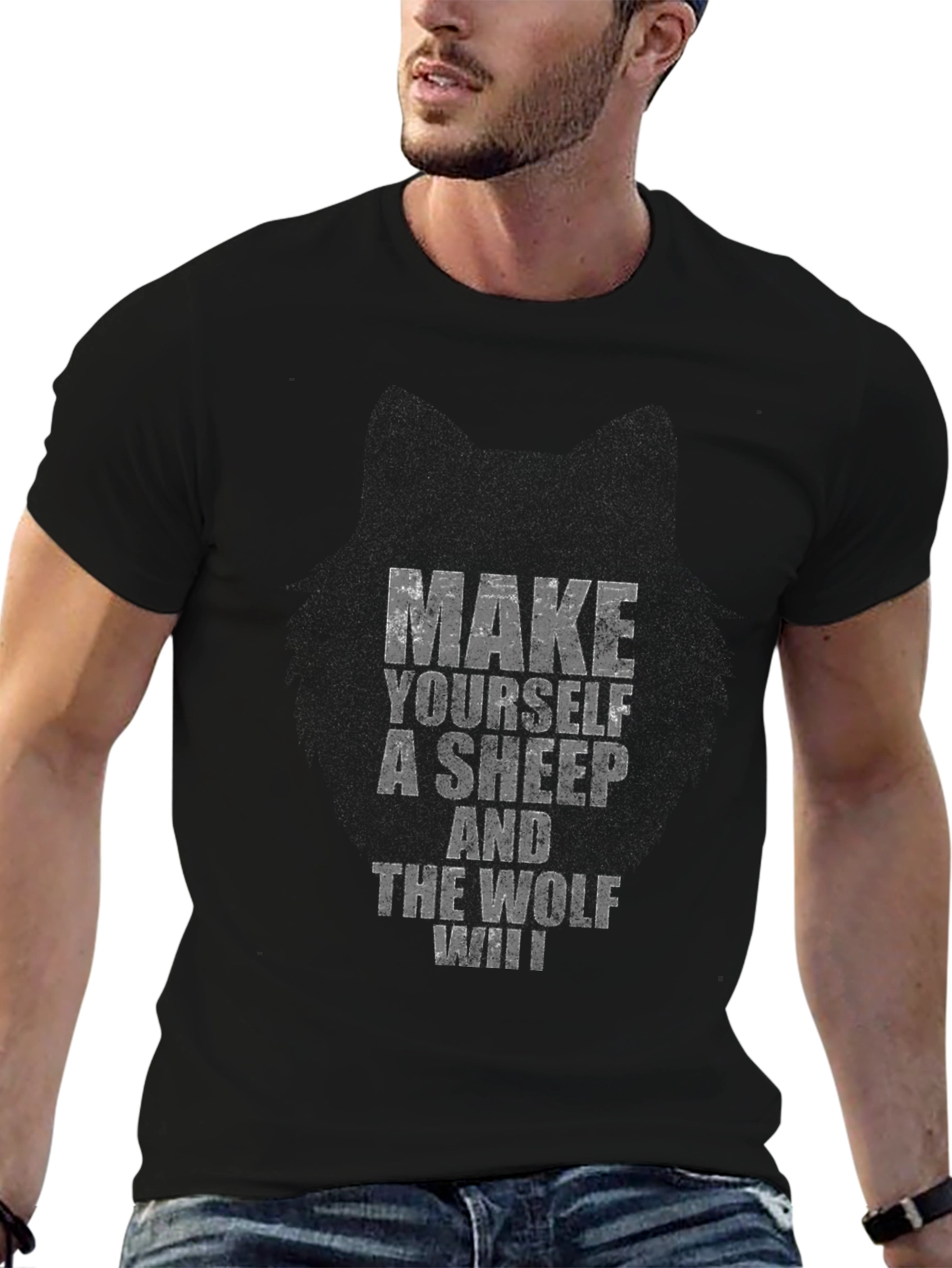 Make Yourself A Sheep Graphic Tee - Black