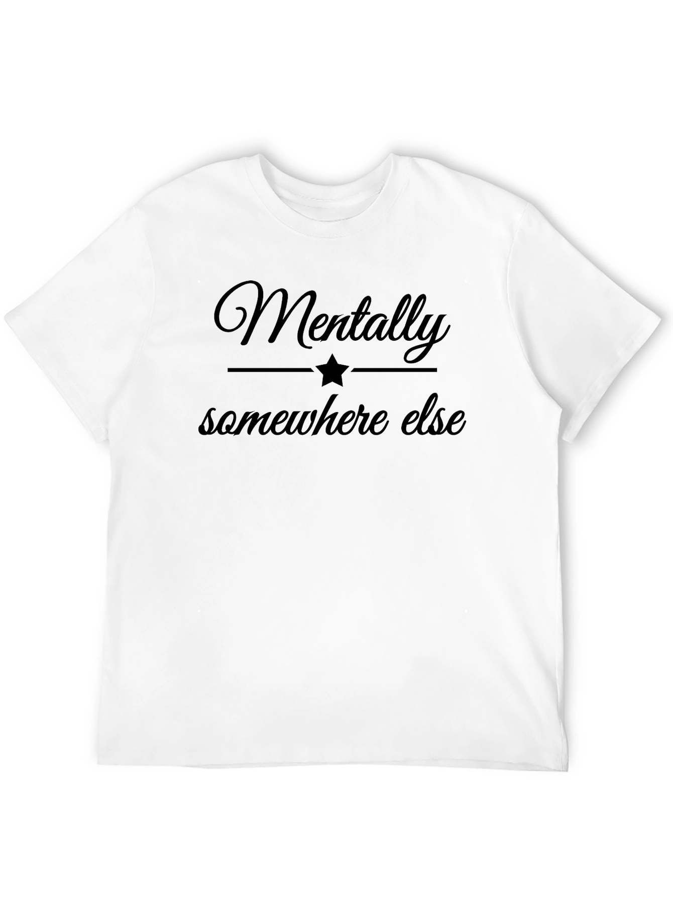 Mentally Somewhere Else T-Shirt - Black Crew Neck Tee