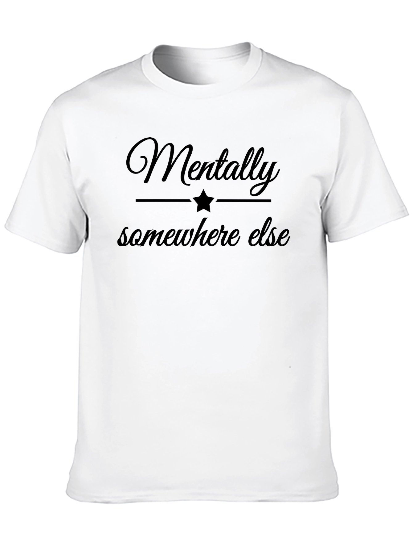 Mentally Somewhere Else T-Shirt - Black Crew Neck Tee