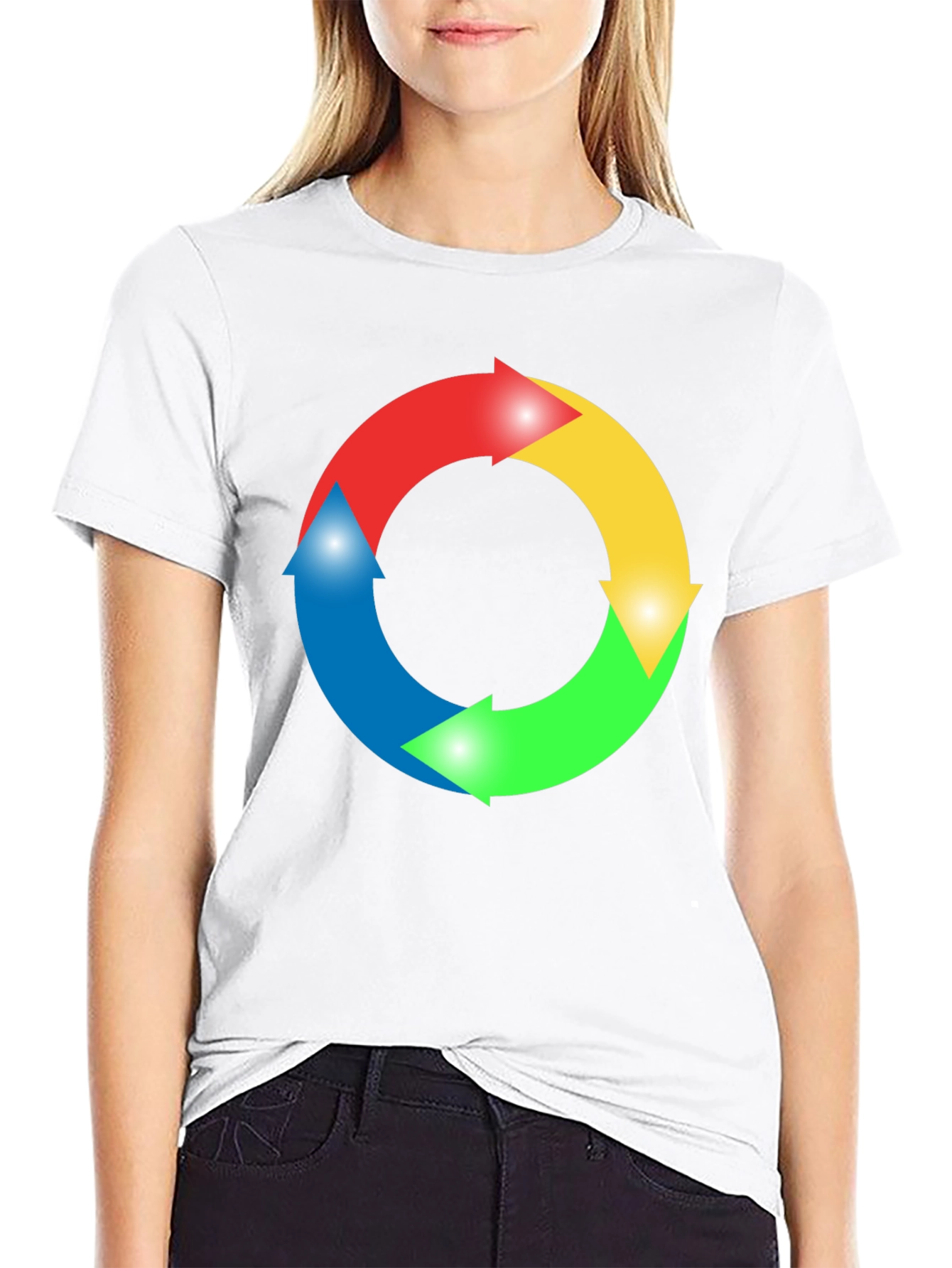 Circular Arrow Graphic Black T-Shirt