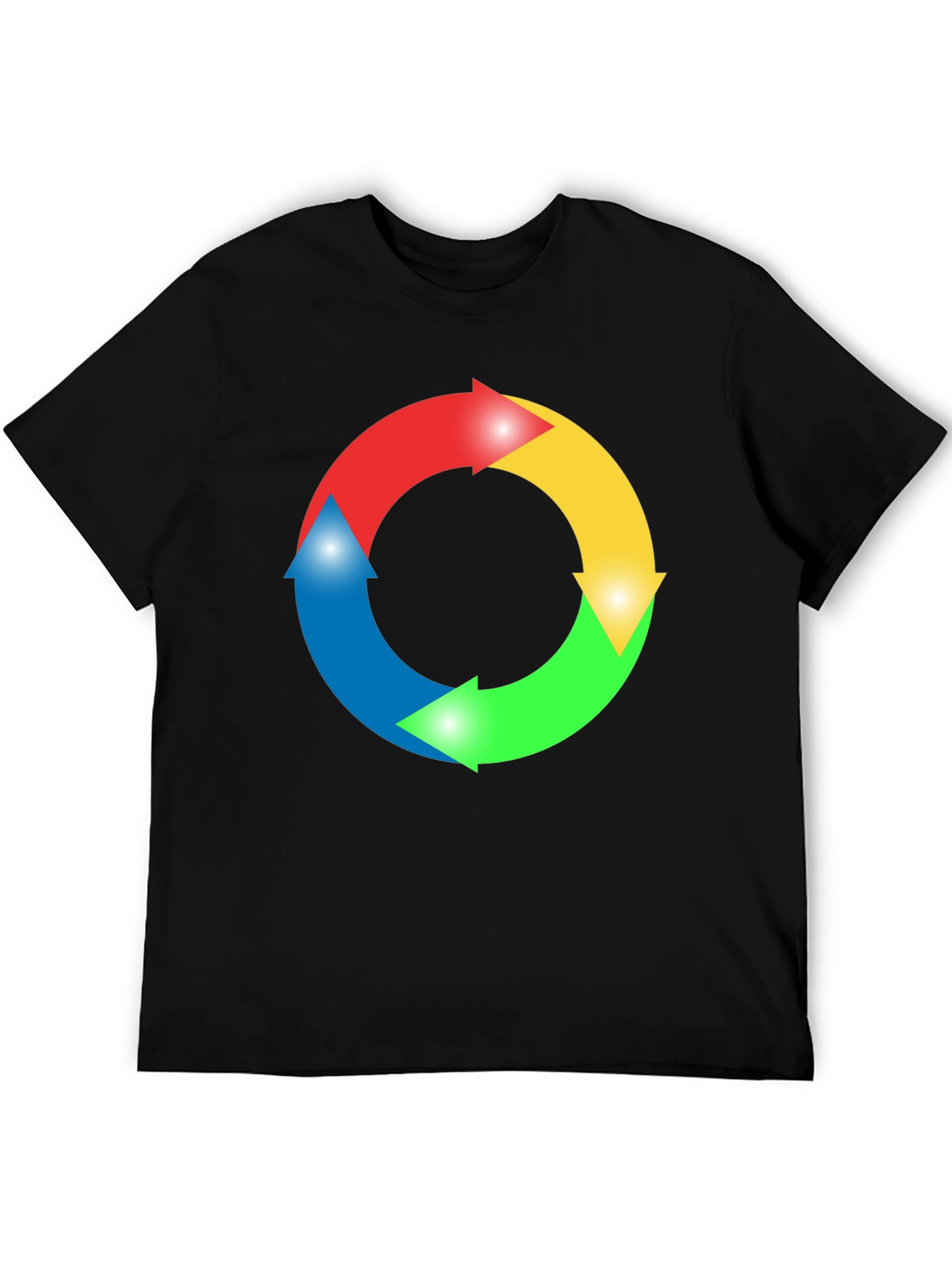 Circular Arrow Graphic Black T-Shirt