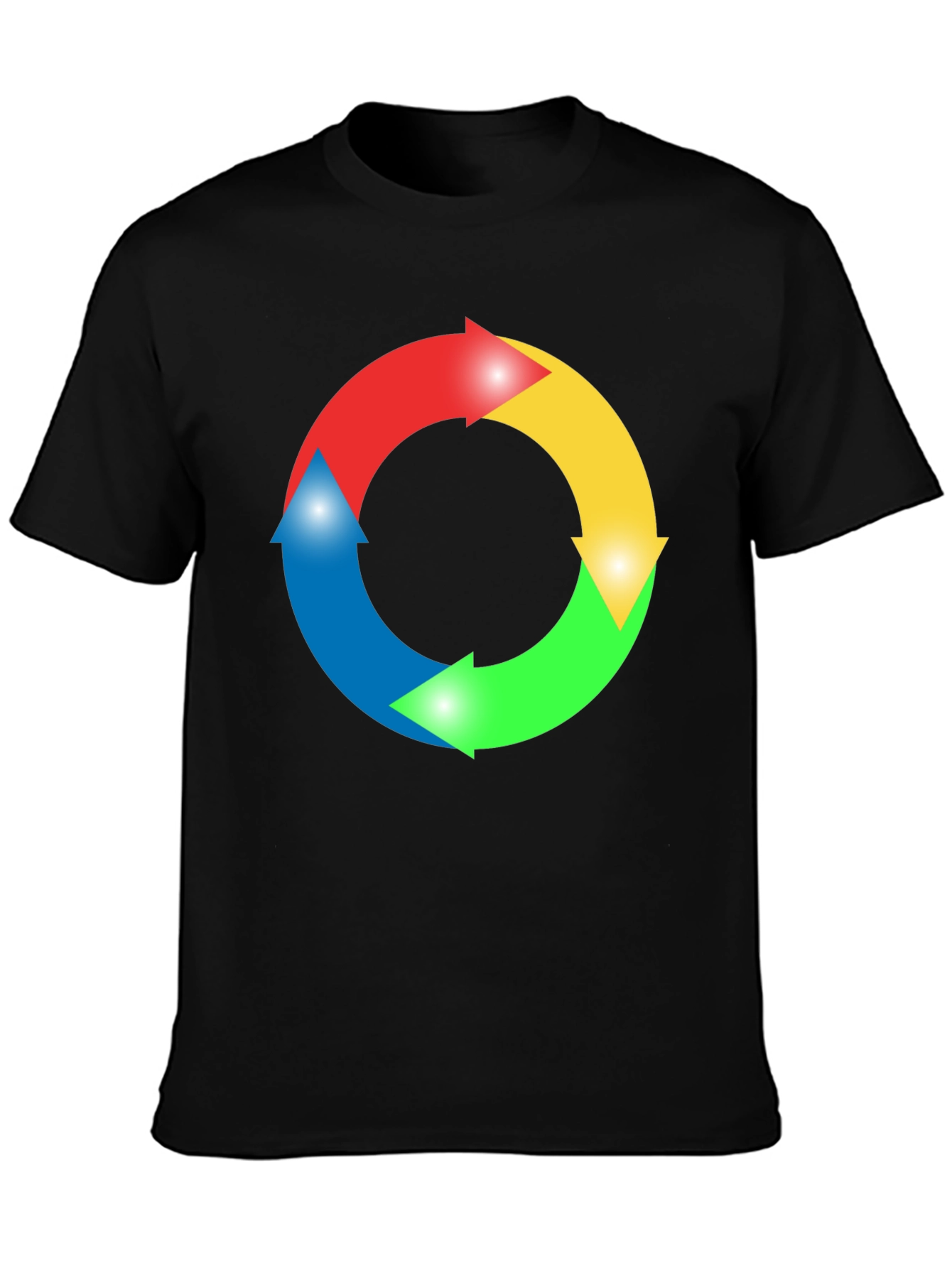 Circular Arrow Graphic Black T-Shirt