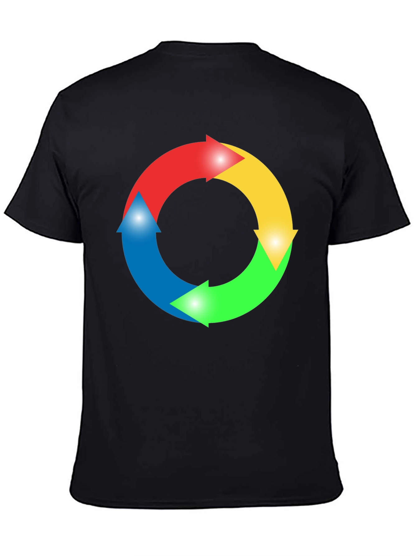 Circular Arrow Graphic Black T-Shirt