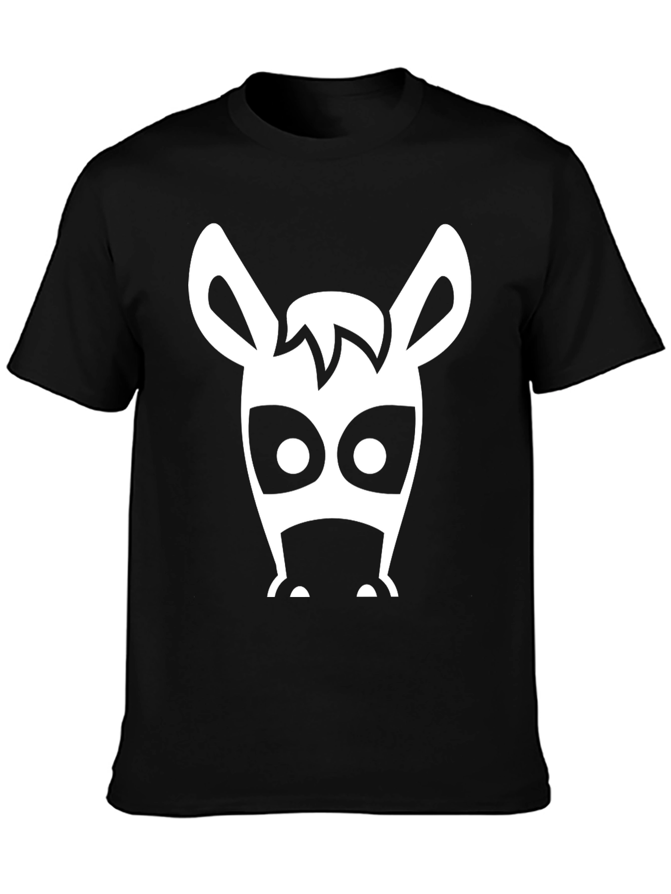 Funny Donkey Face Black T-Shirt