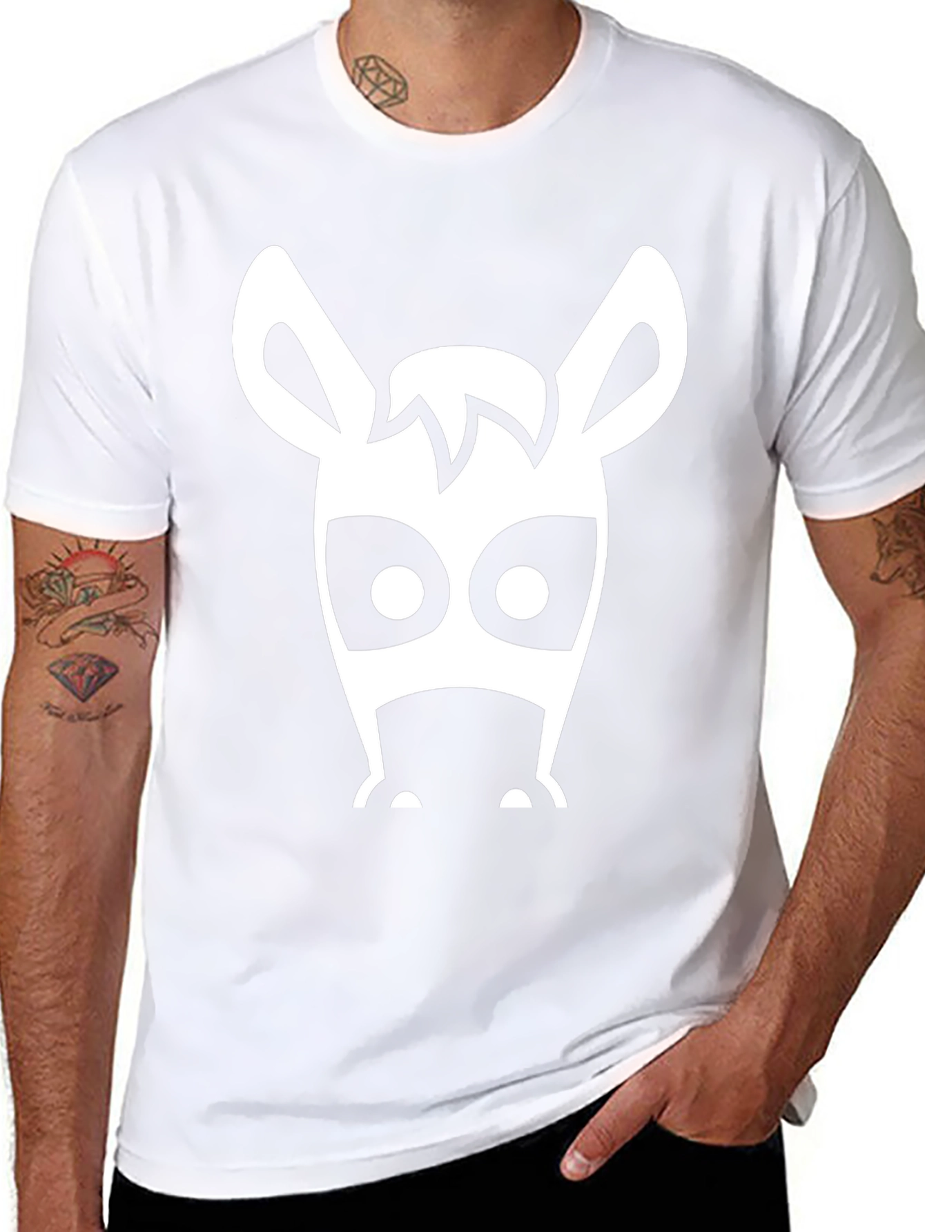 Funny Donkey Face Black T-Shirt