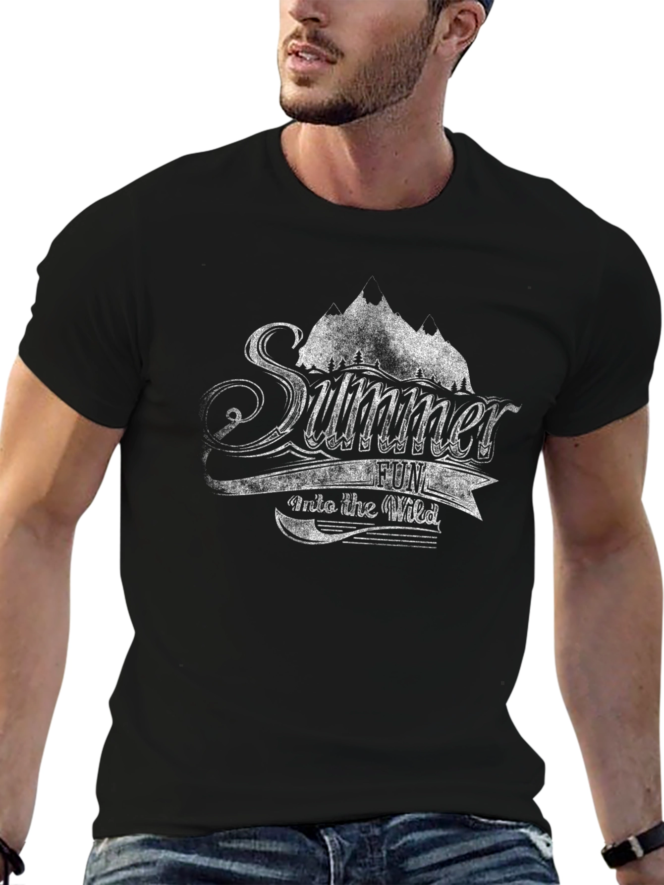 Summer Fun Into the Wild Black Graphic Tee