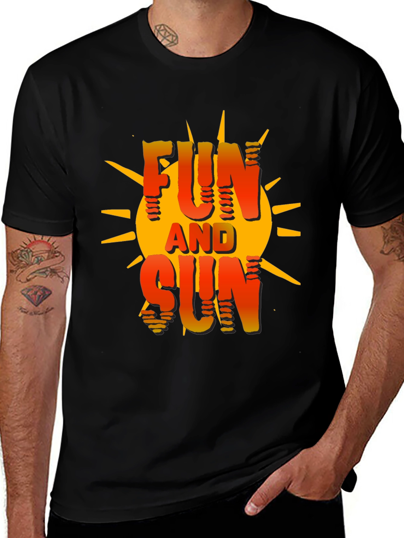 Fun and Sun Graphic T-Shirt - Black Cotton Tee