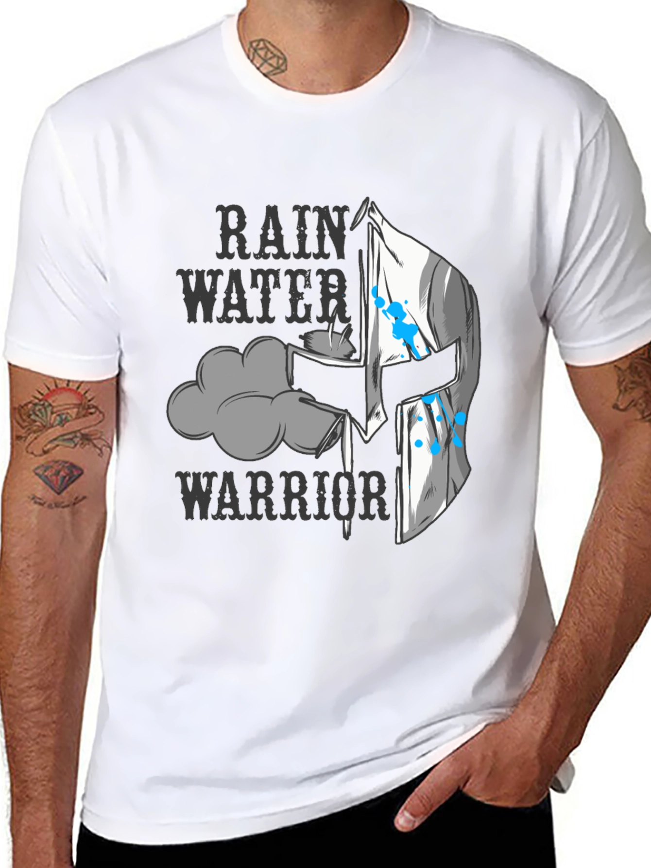 Rain Water Warrior T-Shirt - Black Graphic Tee