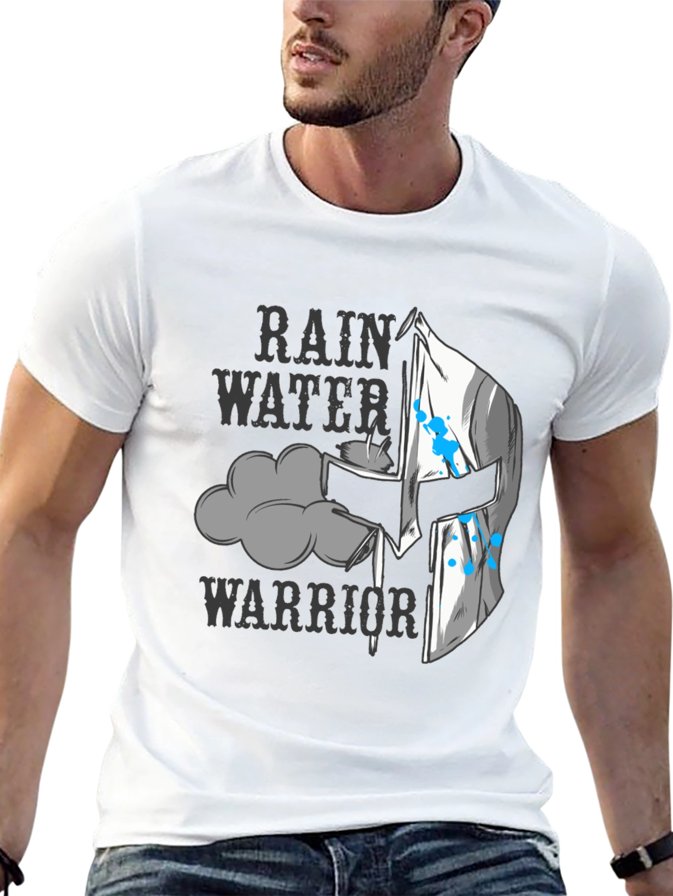 Rain Water Warrior T-Shirt - Black Graphic Tee
