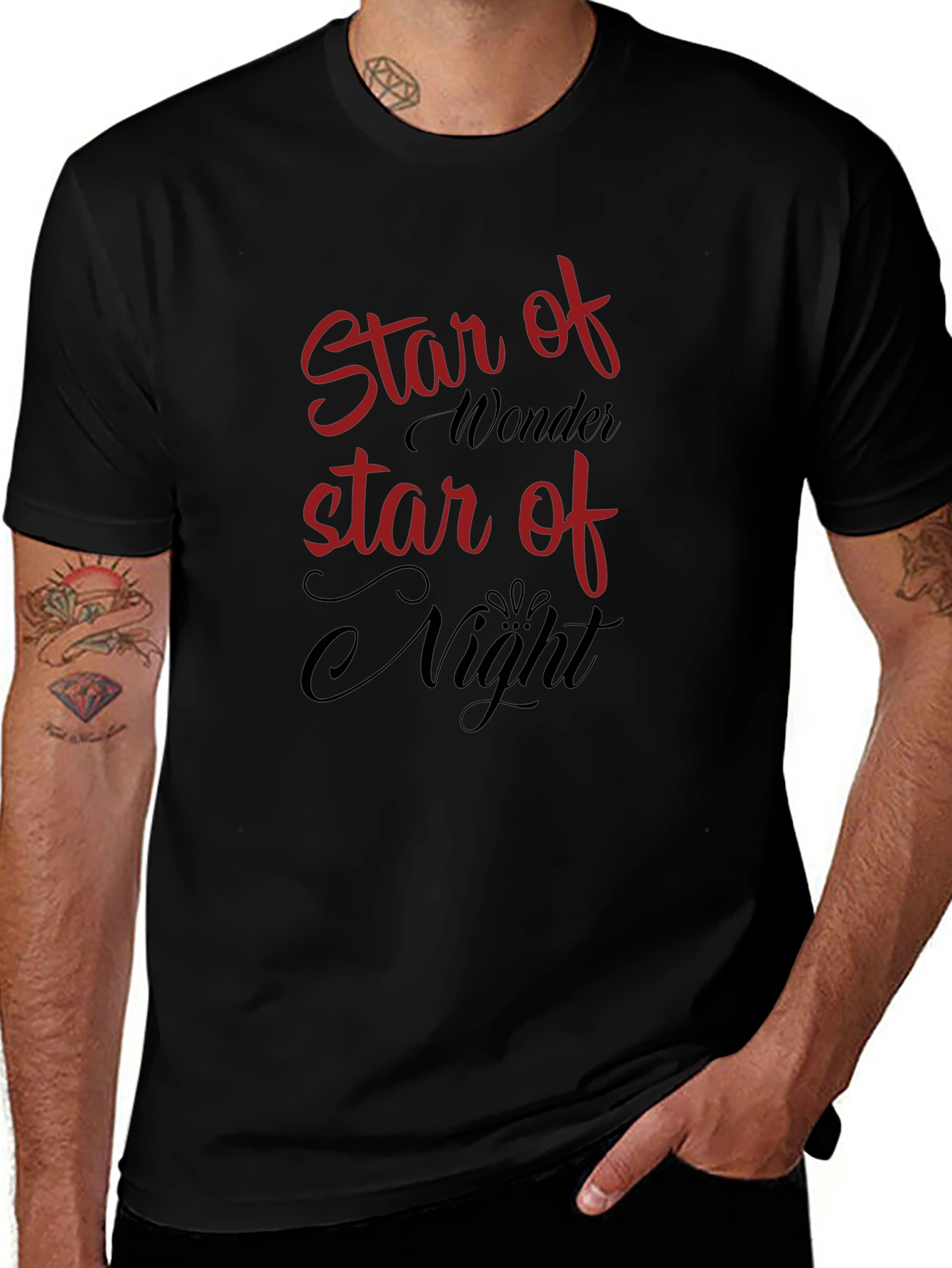 Star of Wonder Graphic Tee - Black Cotton