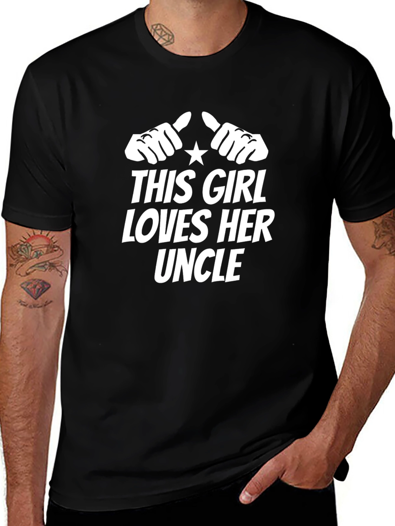 This Girl Loves Her Uncle Black T-Shirt