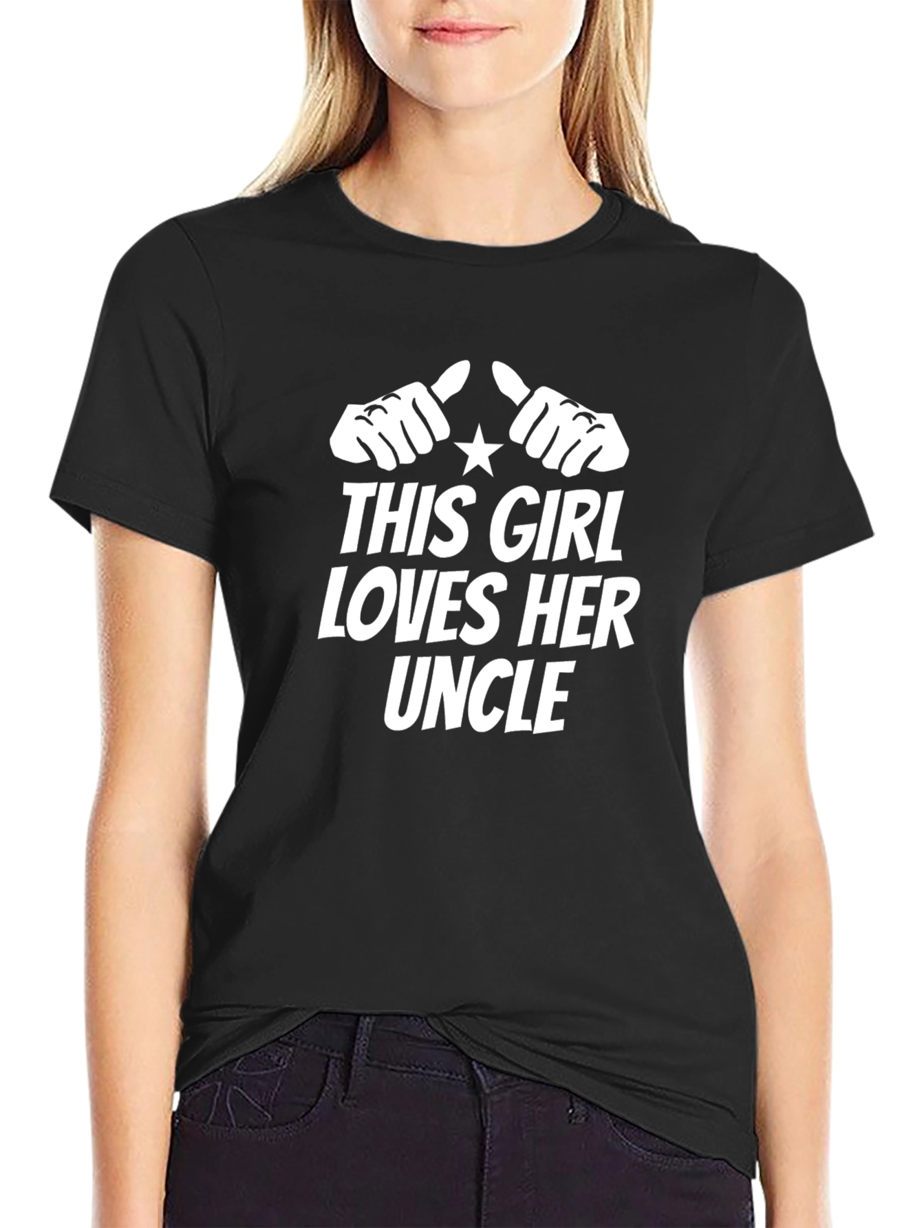 This Girl Loves Her Uncle Black T-Shirt