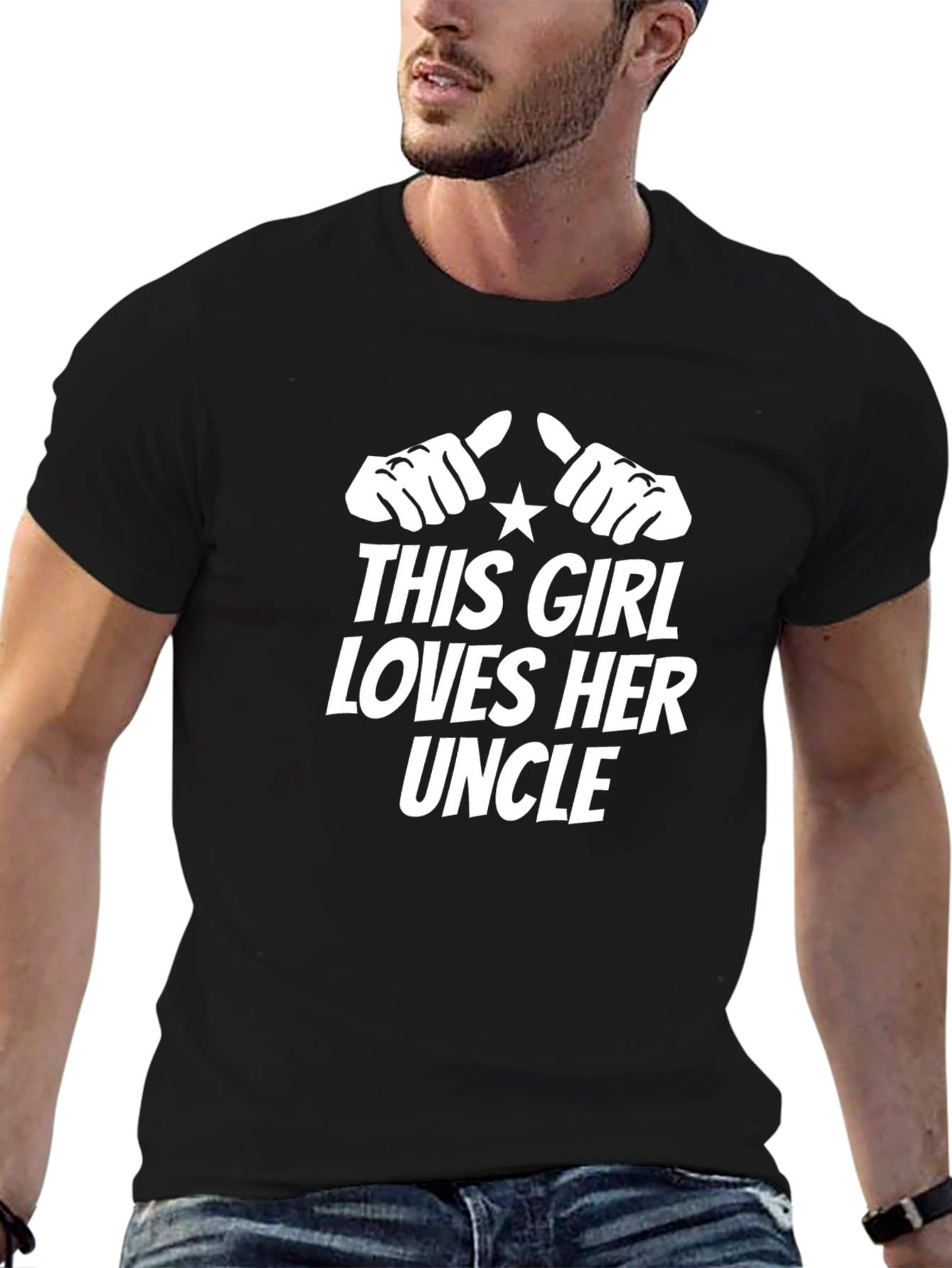 This Girl Loves Her Uncle Black T-Shirt