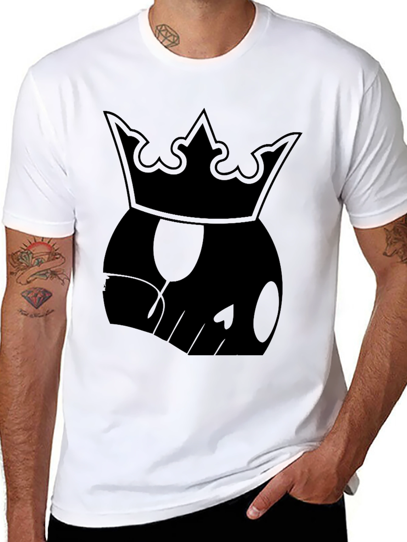 King Skull Graphic T-Shirt - Black