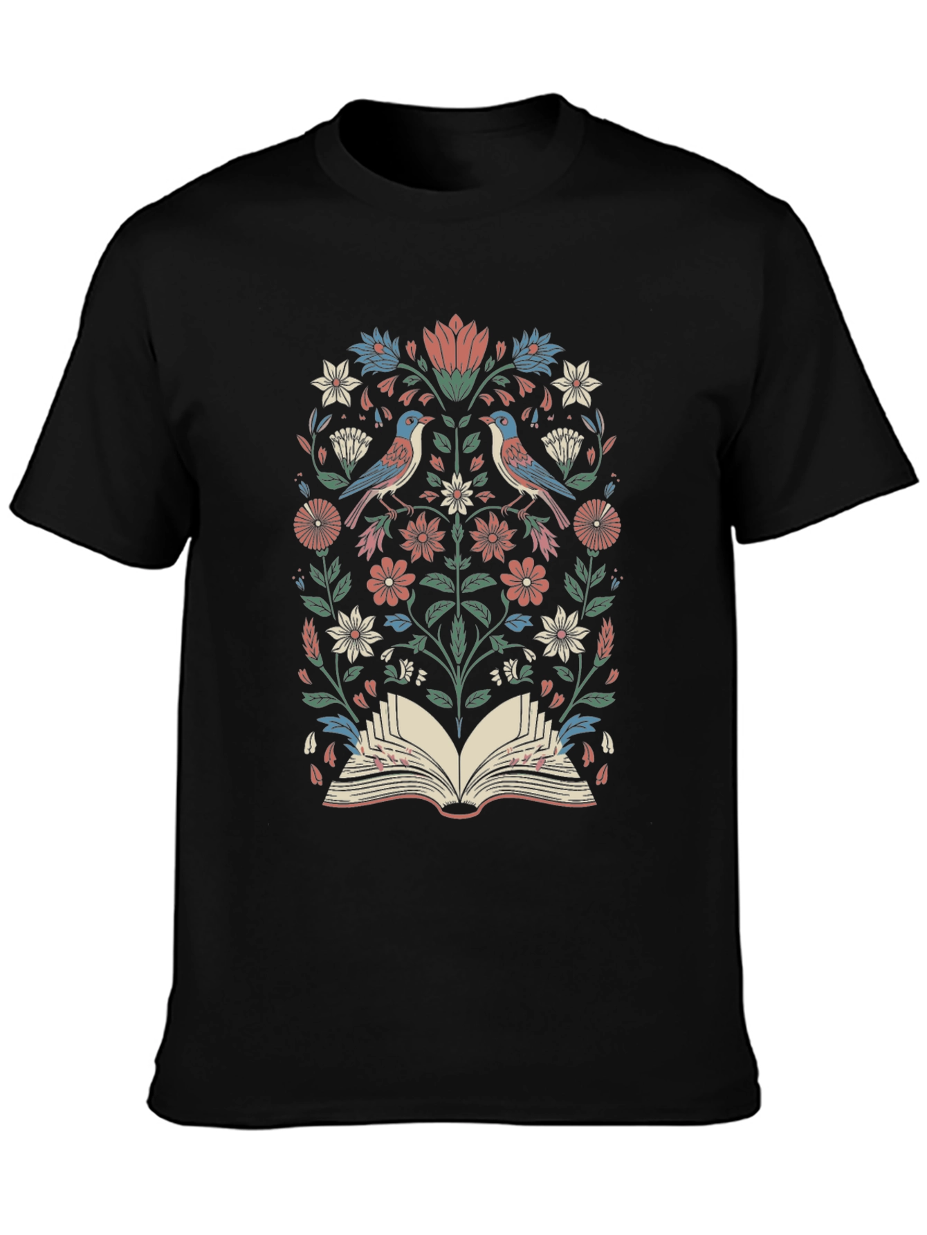 Floral Book T-Shirt: Birds & Blossoms Tee